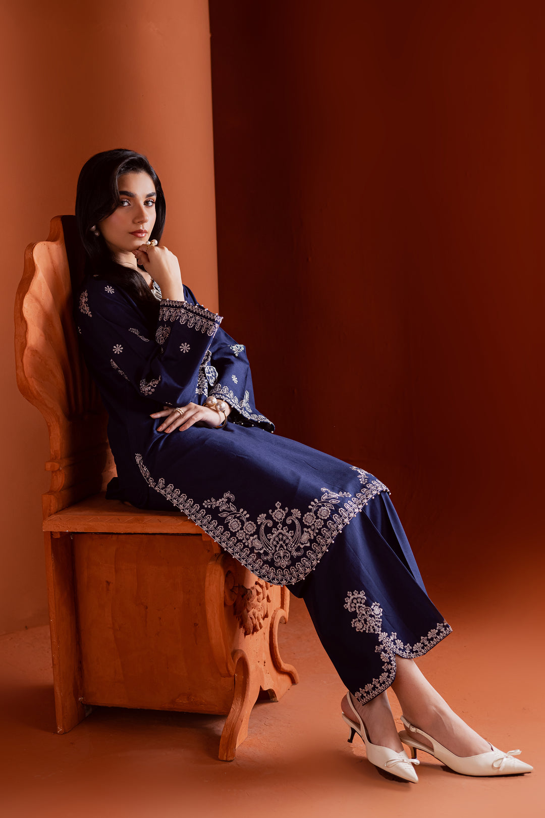 Bloomy 2Pc - Embroidered Cambric Dress