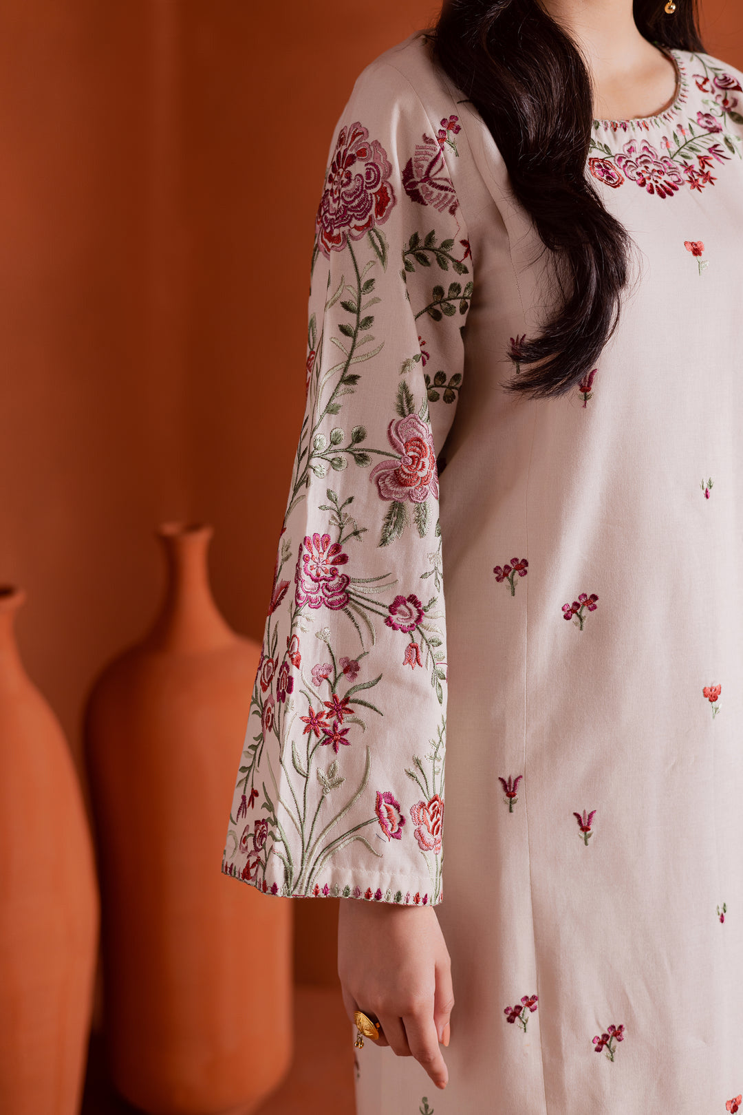 Colours 2Pc - Embroidered Cambric Dress