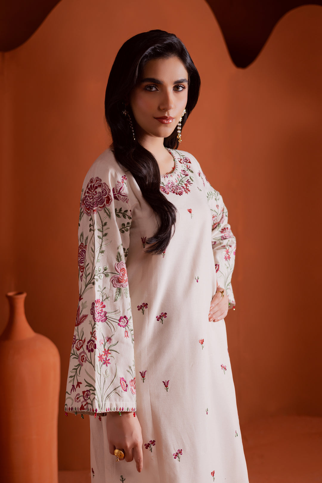 Colours 2Pc - Embroidered Cambric Dress