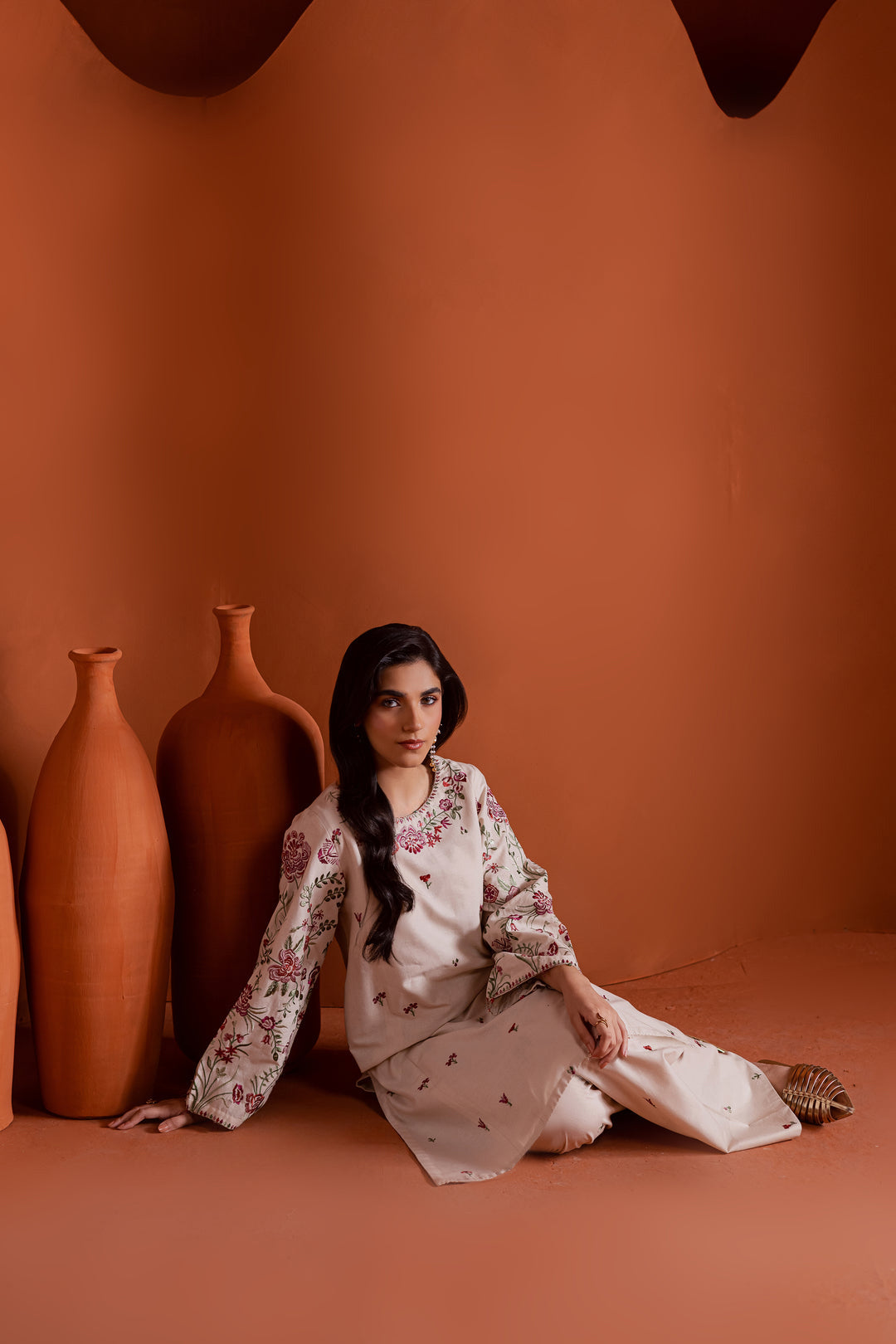 Colours 2Pc - Embroidered Dress