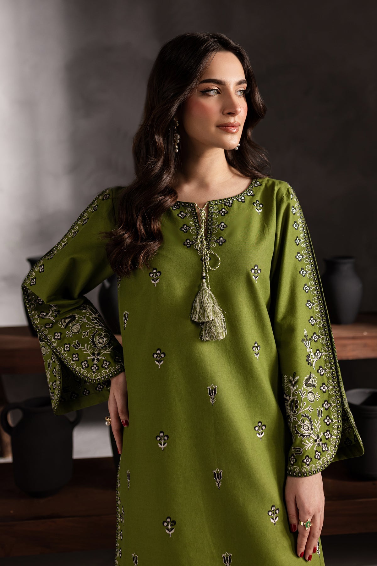Green Gem - 2Pc Embroidered Dress