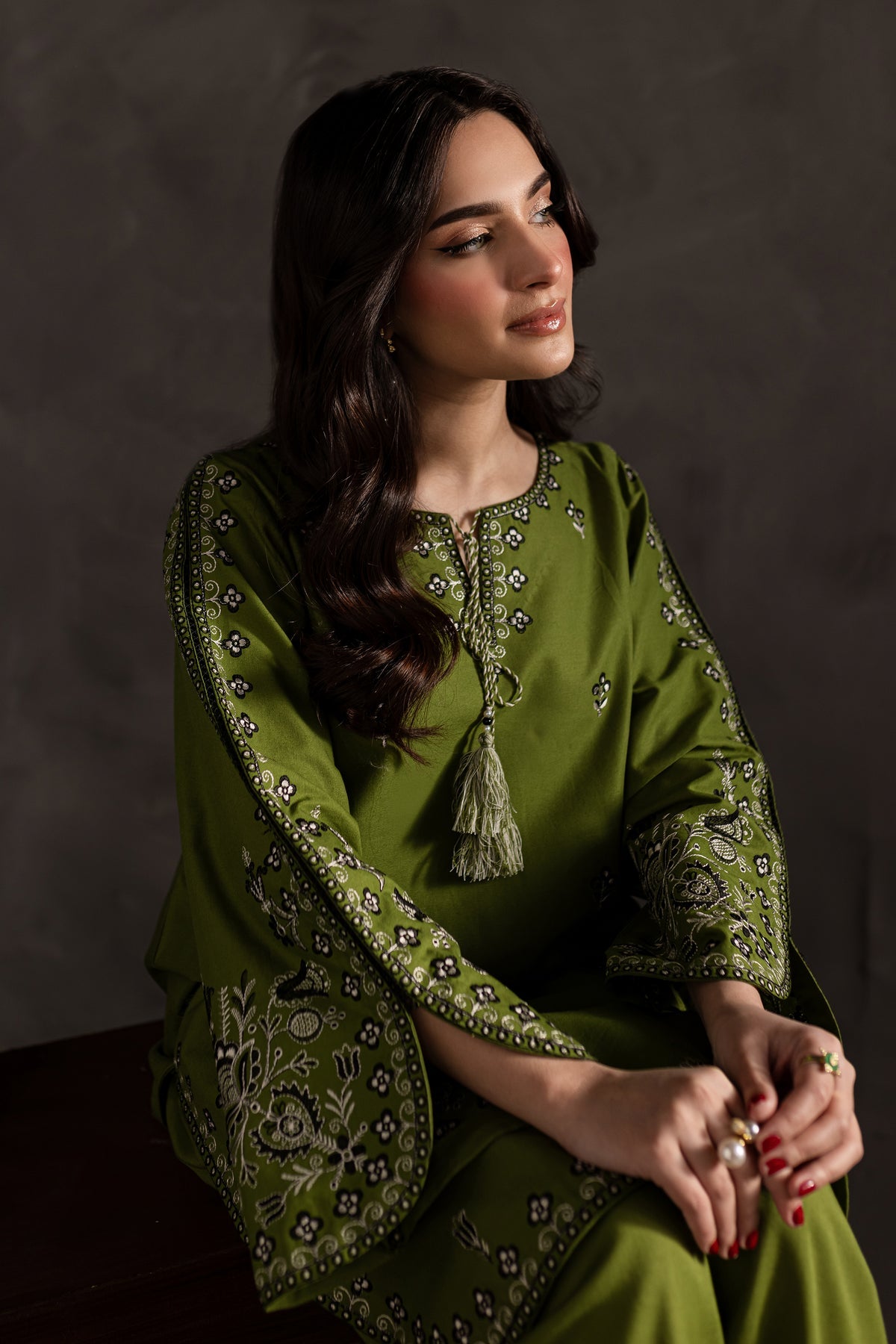 Best Seller - Green Gem - 2Pc Stitched Embroidered Dress