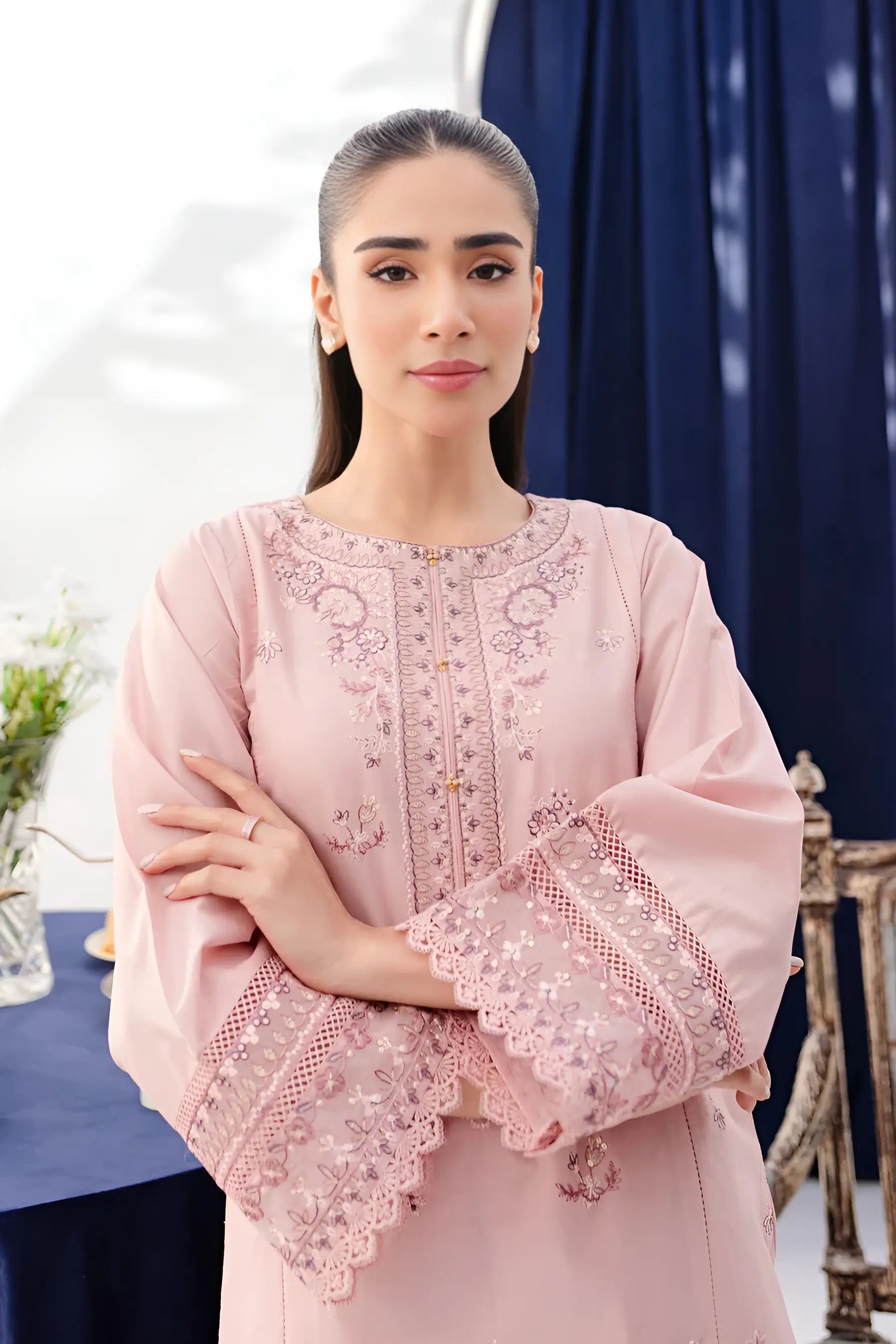 Asher - 2Pc Pima lawn Embroidered Dress Asher - 2Pc Pima lawn Embroidered Dress