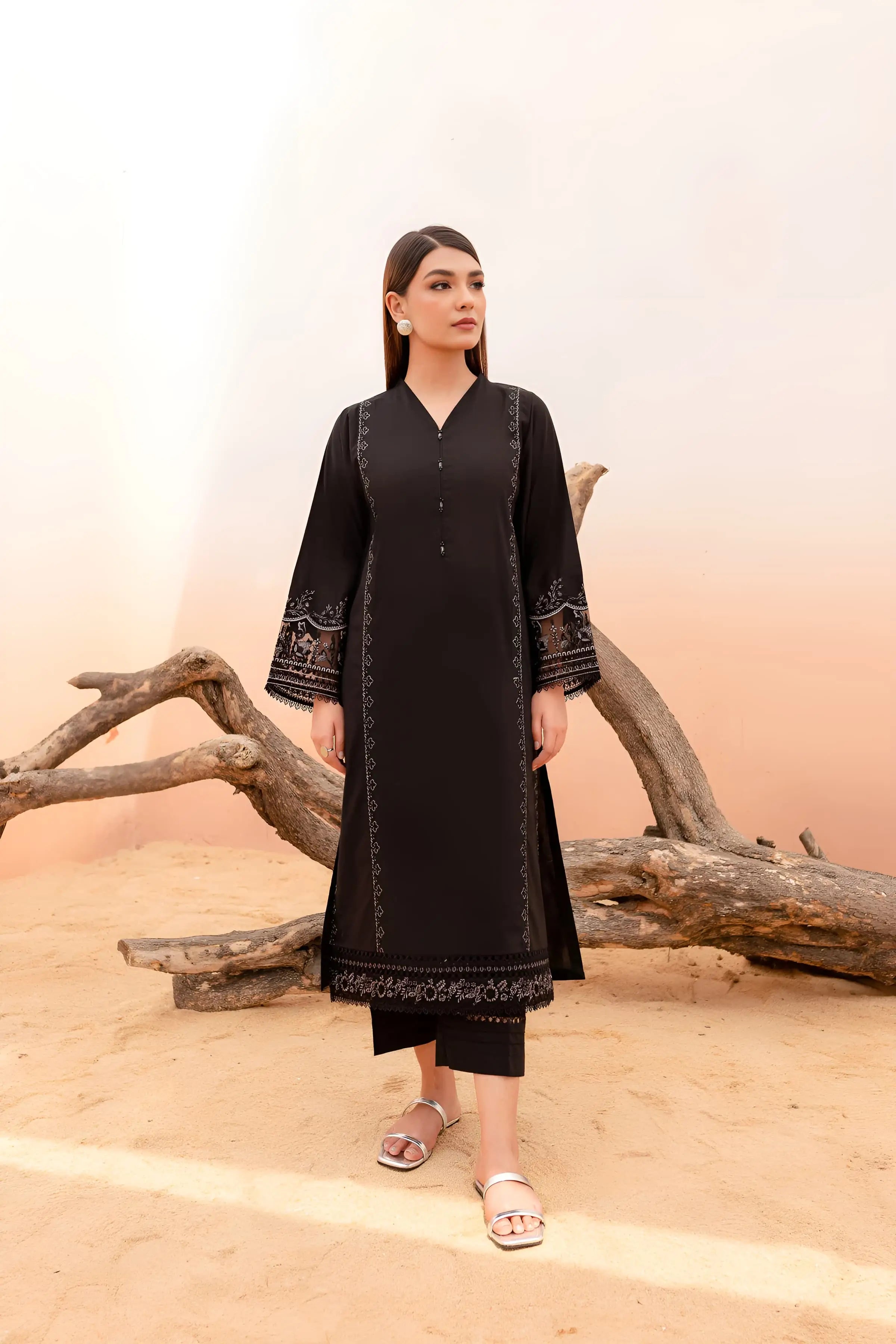 BLACK ROSE -Swiss Cambric Dress