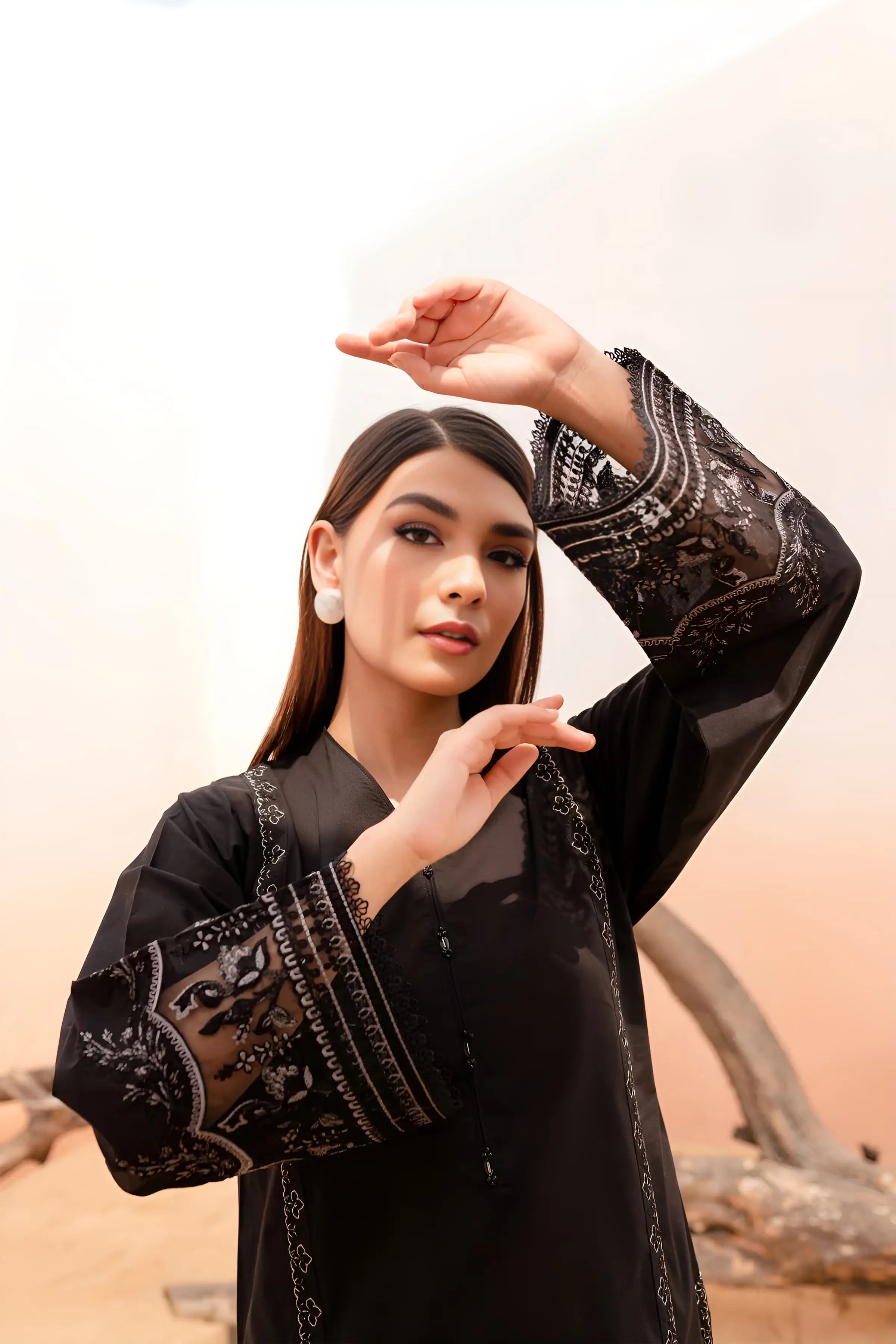 BLACK ROSE -Swiss Cambric Dress