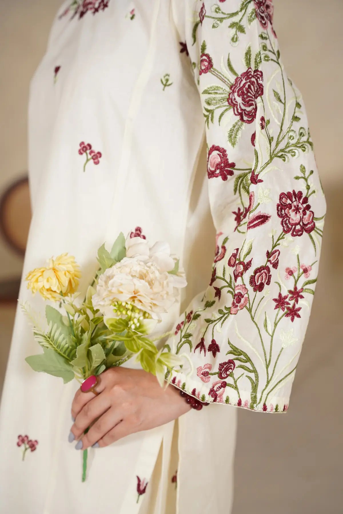 Colours 2Pc - Stitched Embroidered Dress