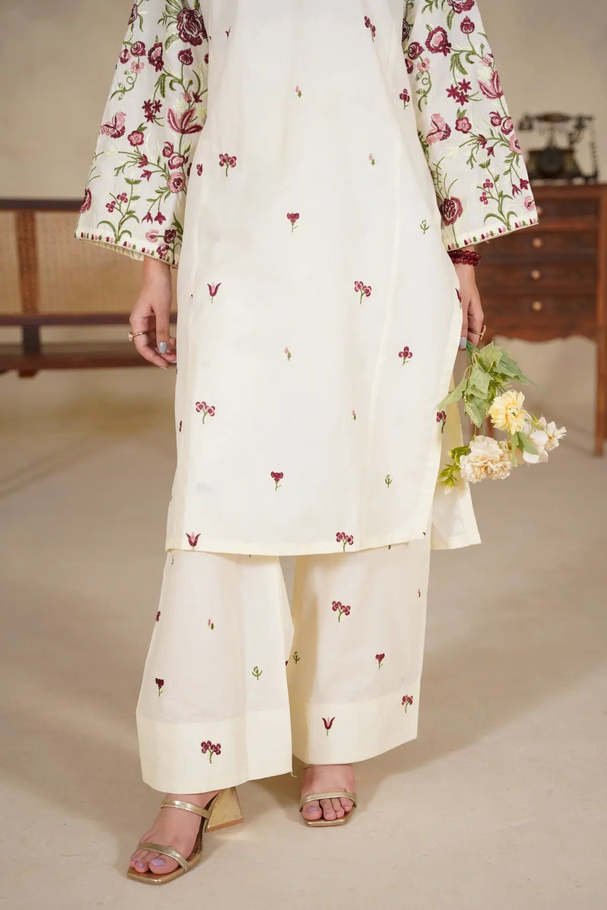 Colours 2Pc - Stitched Embroidered Dress