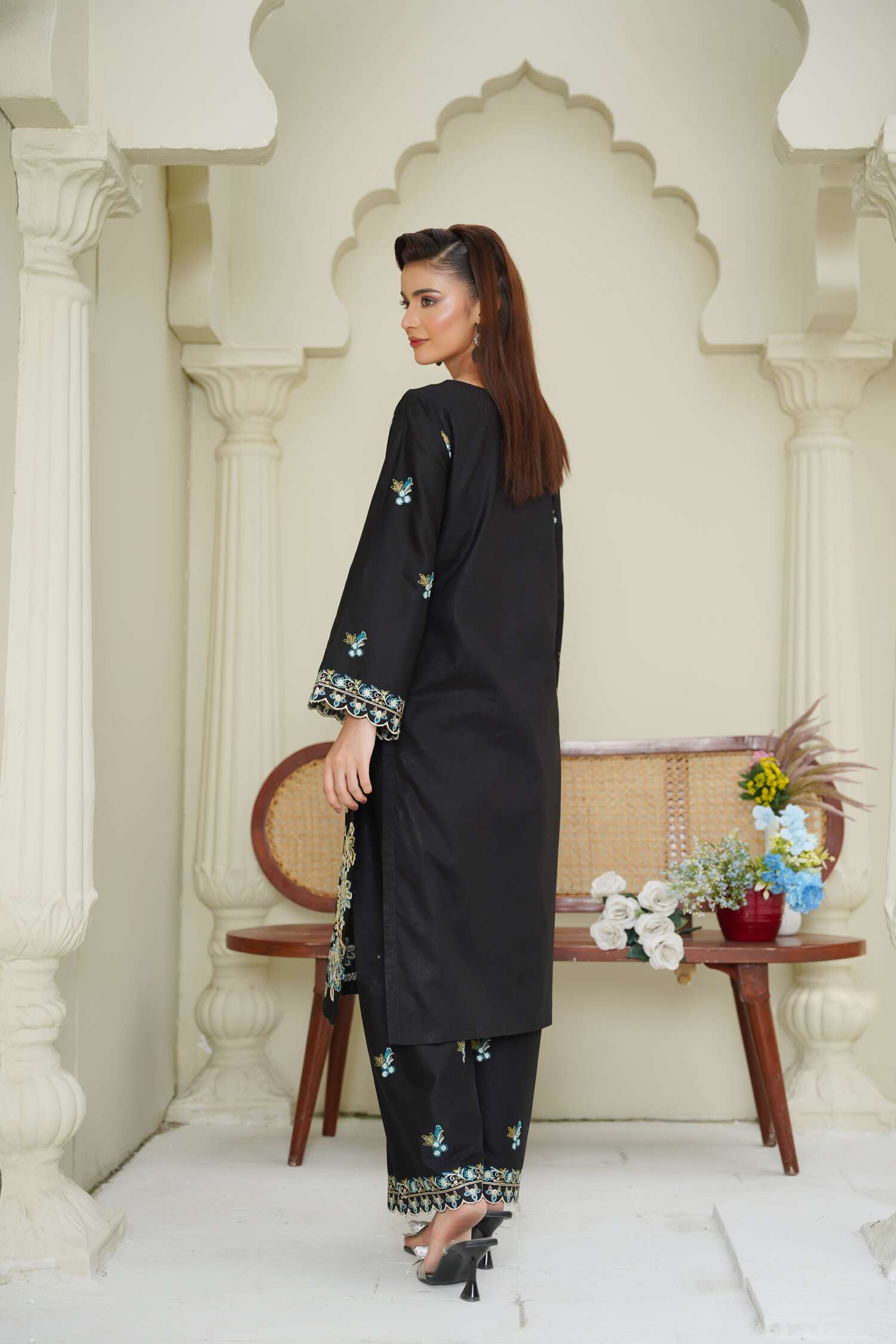 Nashwa 2Pc - Embroidered Swiss Cambric Dress