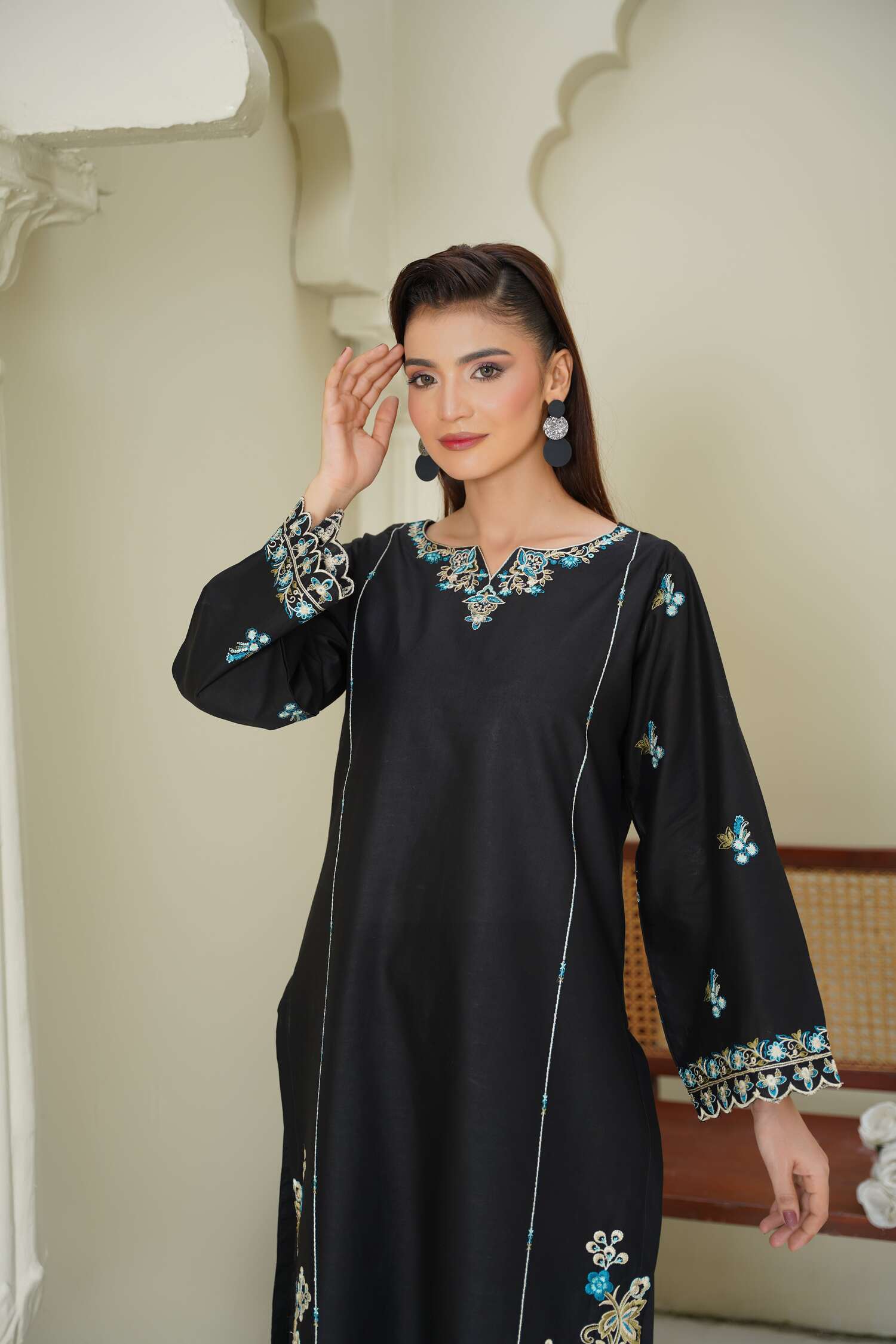 Nashwa 2Pc - Embroidered Swiss Cambric Dress