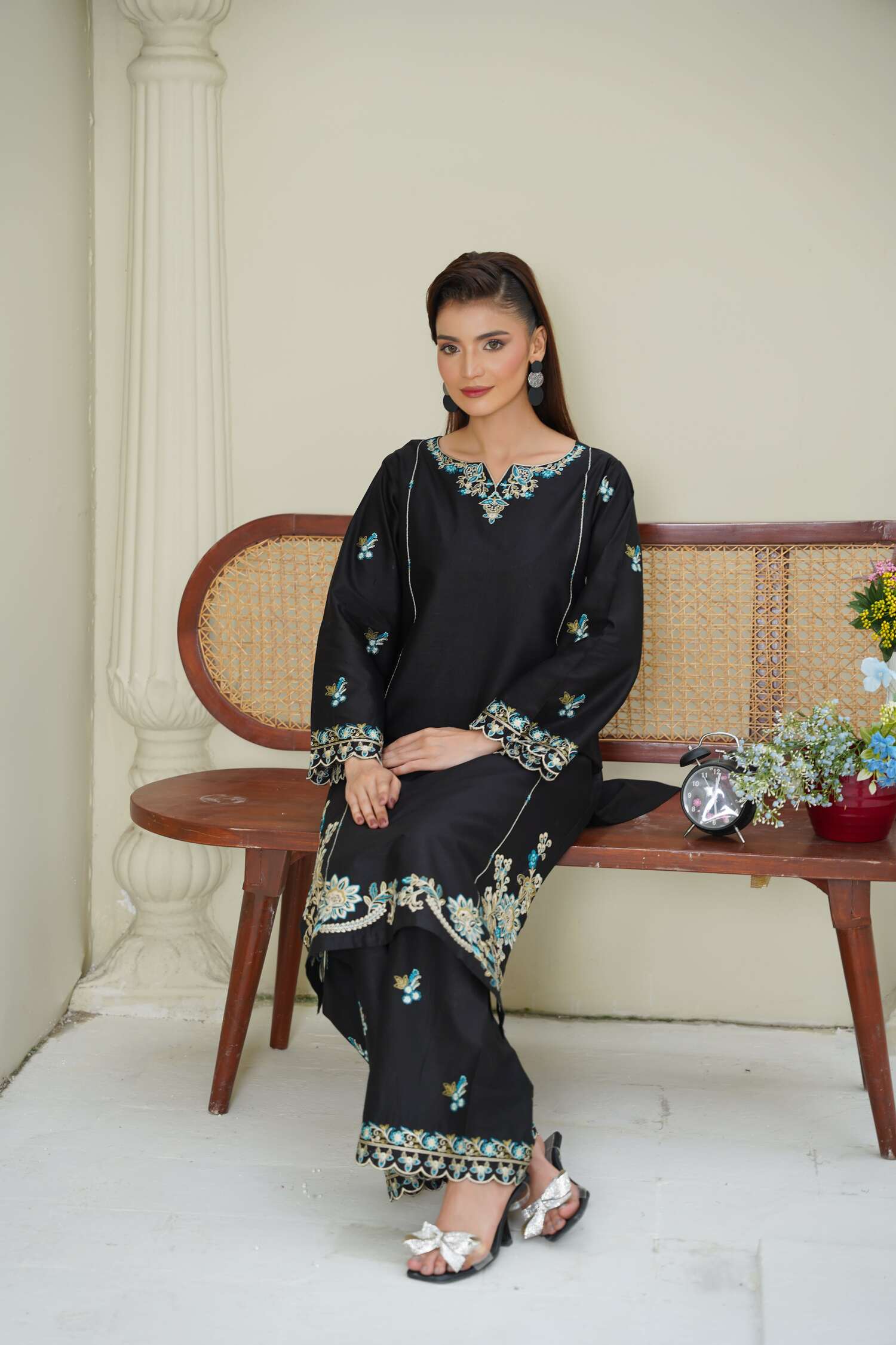 Nashwa 2Pc - Embroidered Swiss Cambric Dress