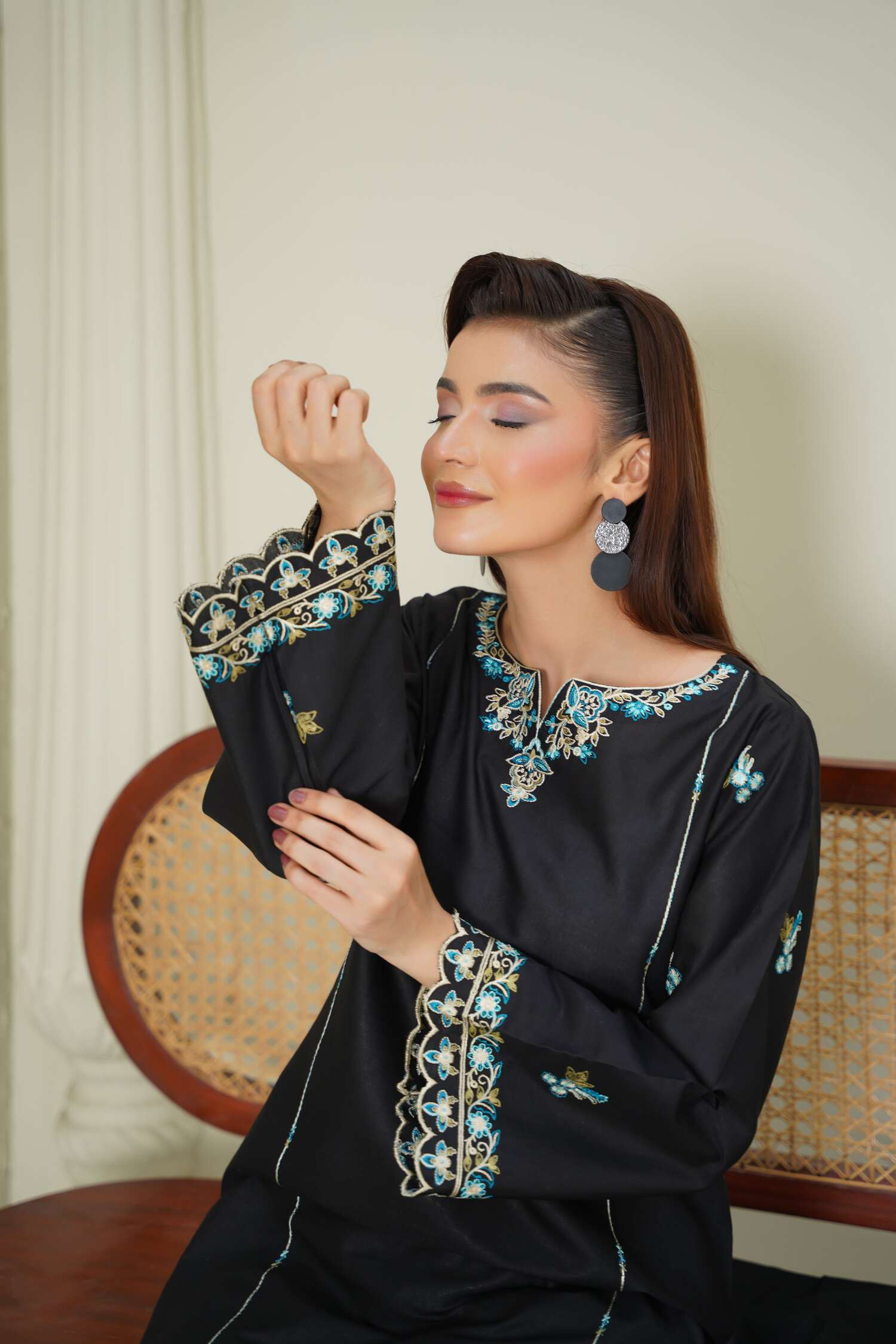 Nashwa 2Pc - Embroidered Swiss Cambric Dress