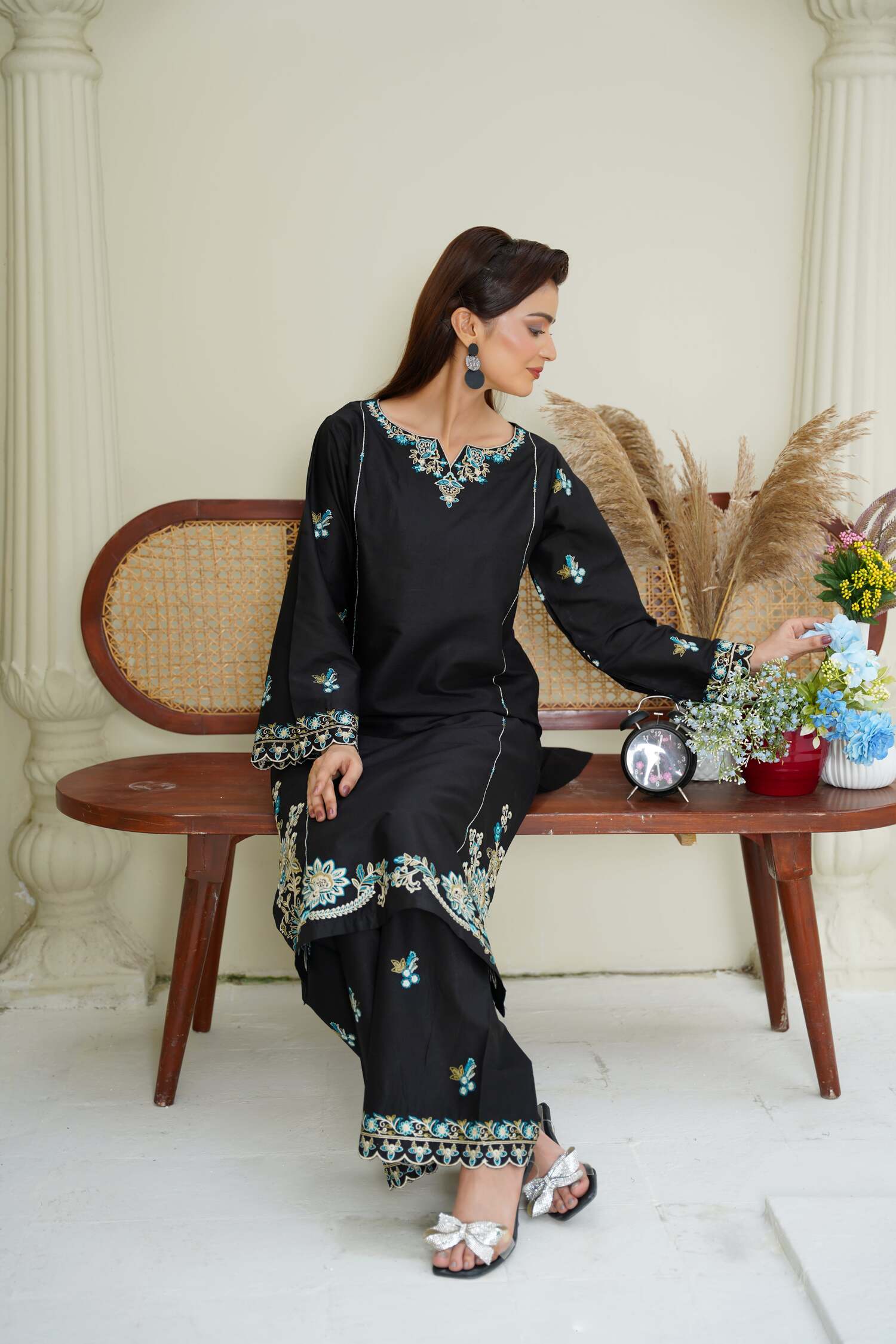 Nashwa 2Pc - Embroidered Swiss Cambric Dress