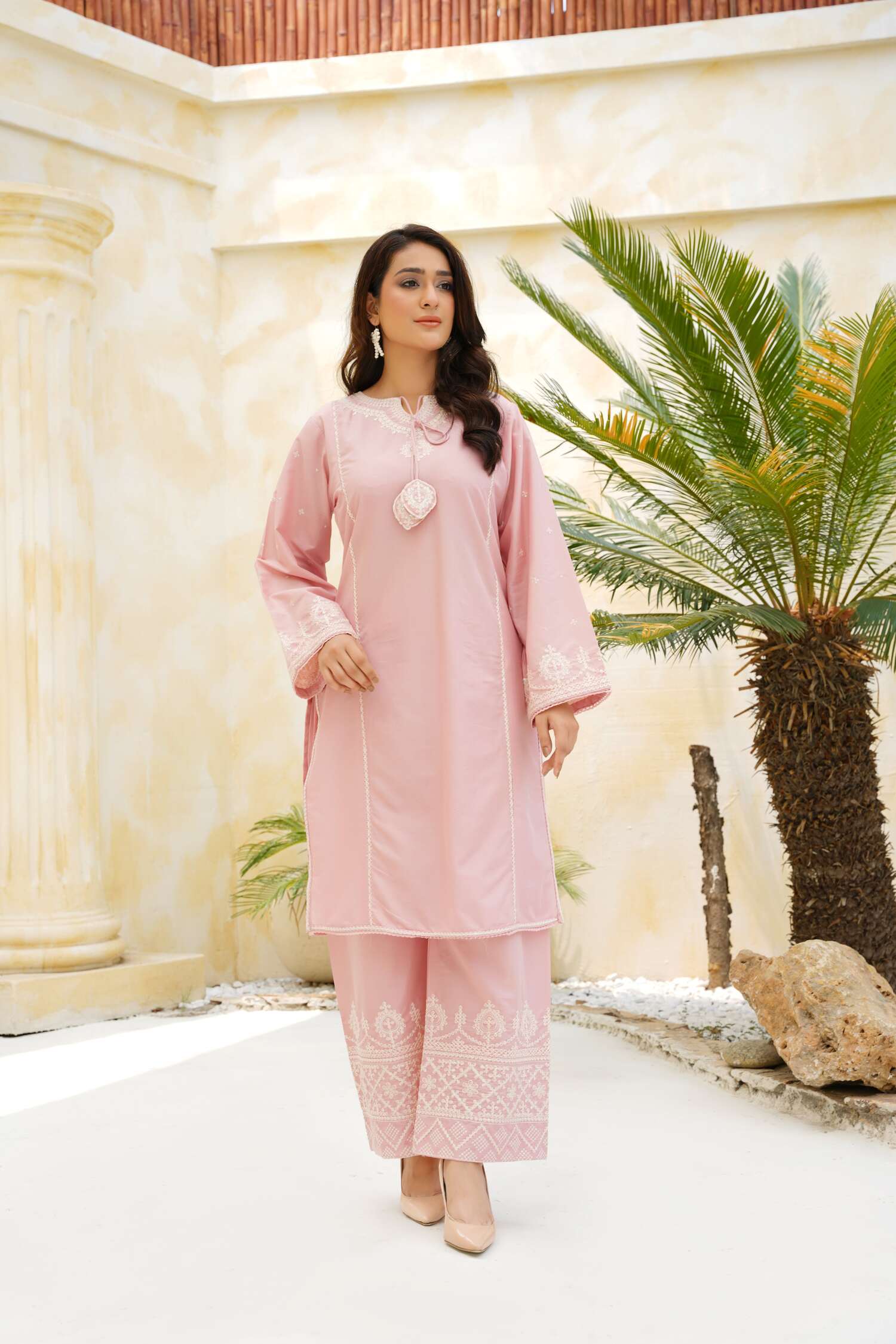 Cotton Candy 2Pc Embroidered Swiss Cambric Dress