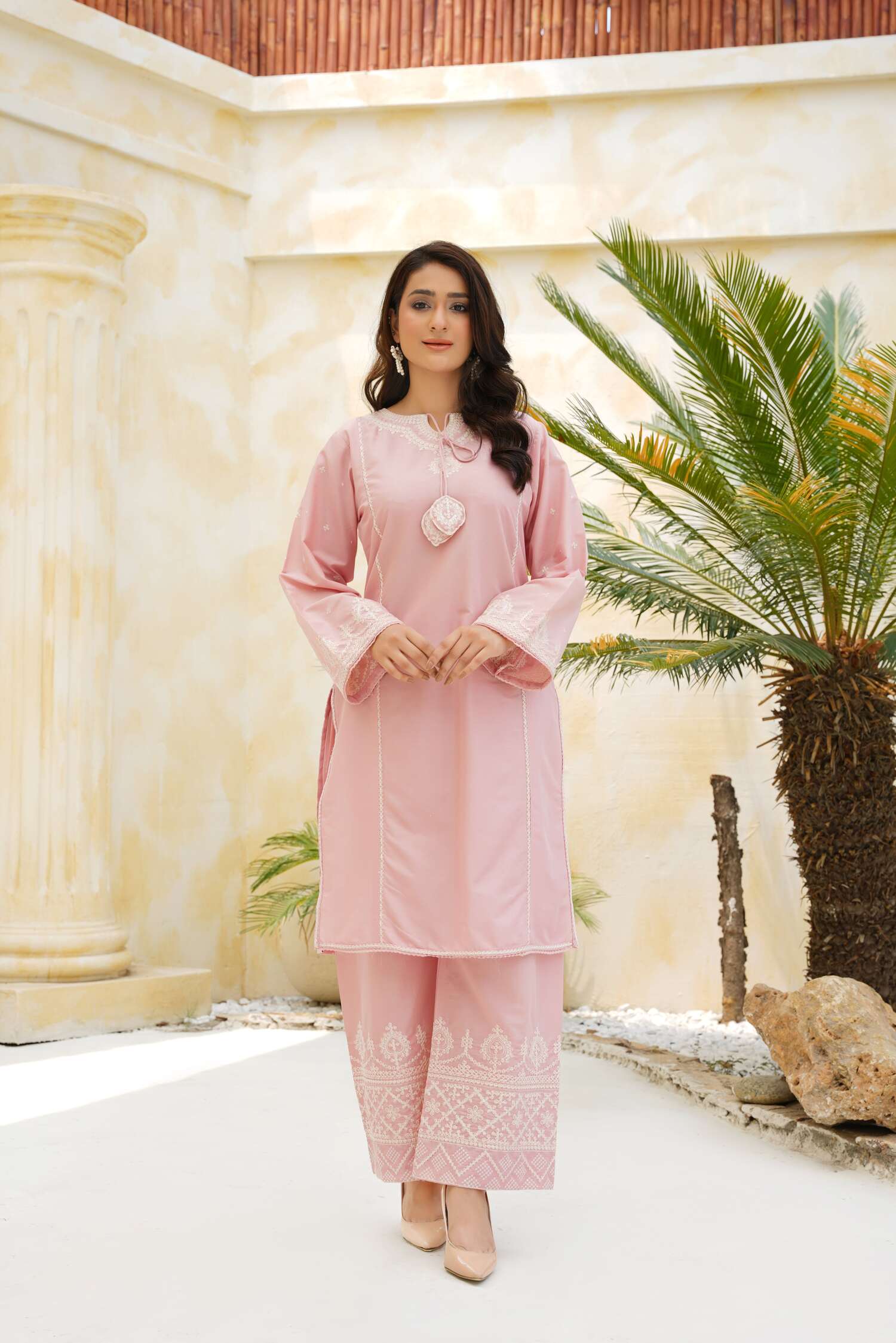 Cotton Candy 2Pc Embroidered Swiss Cambric Dress