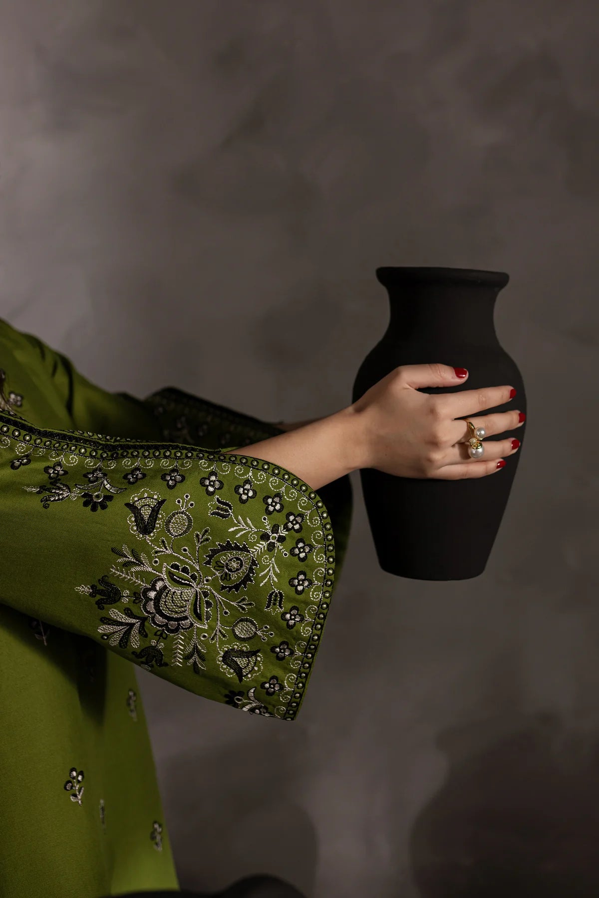 Green Gem 2Pc Embroidered Dress