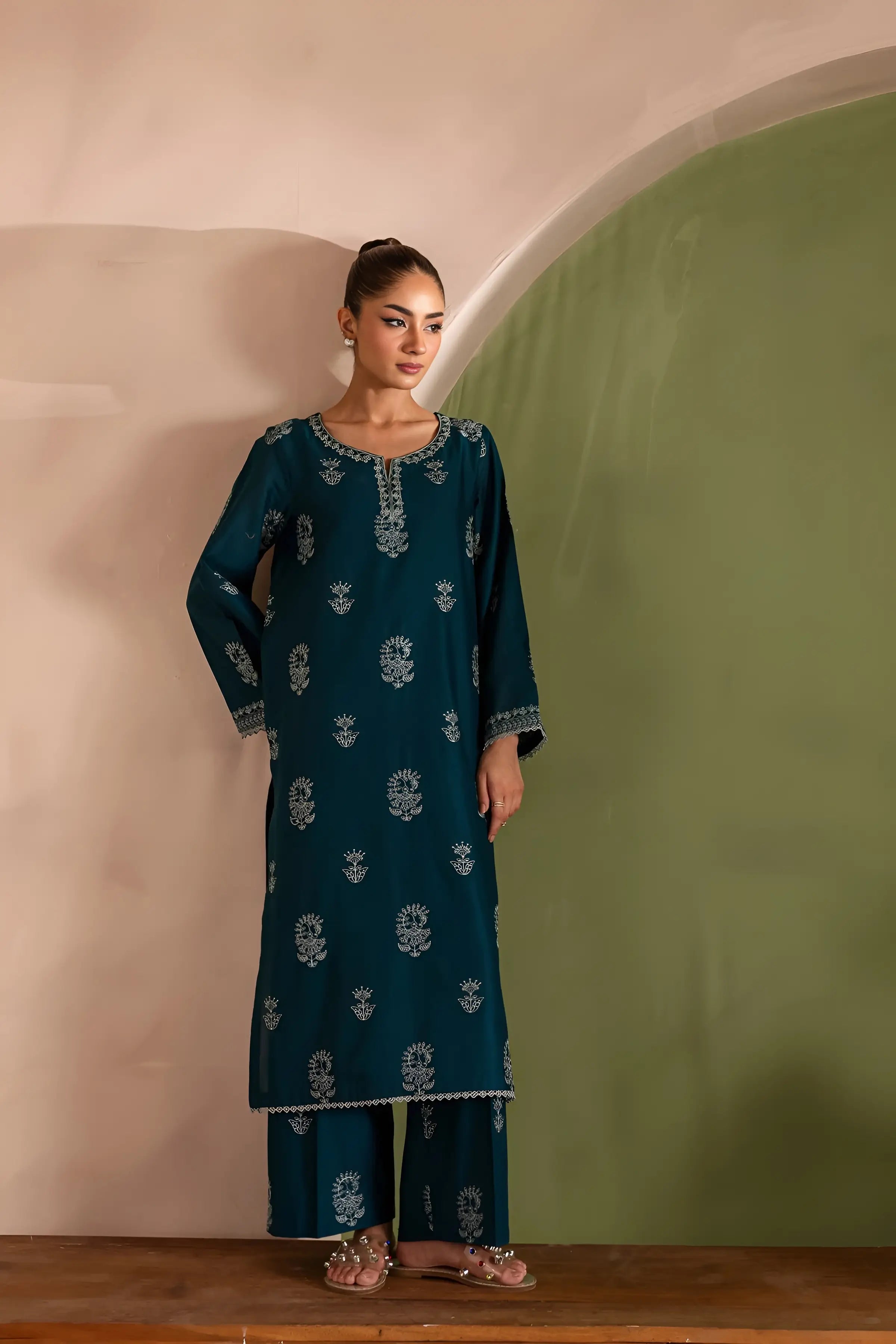 Winter Best Selling - Aqua Beach - 2Pc Embroidered Dress