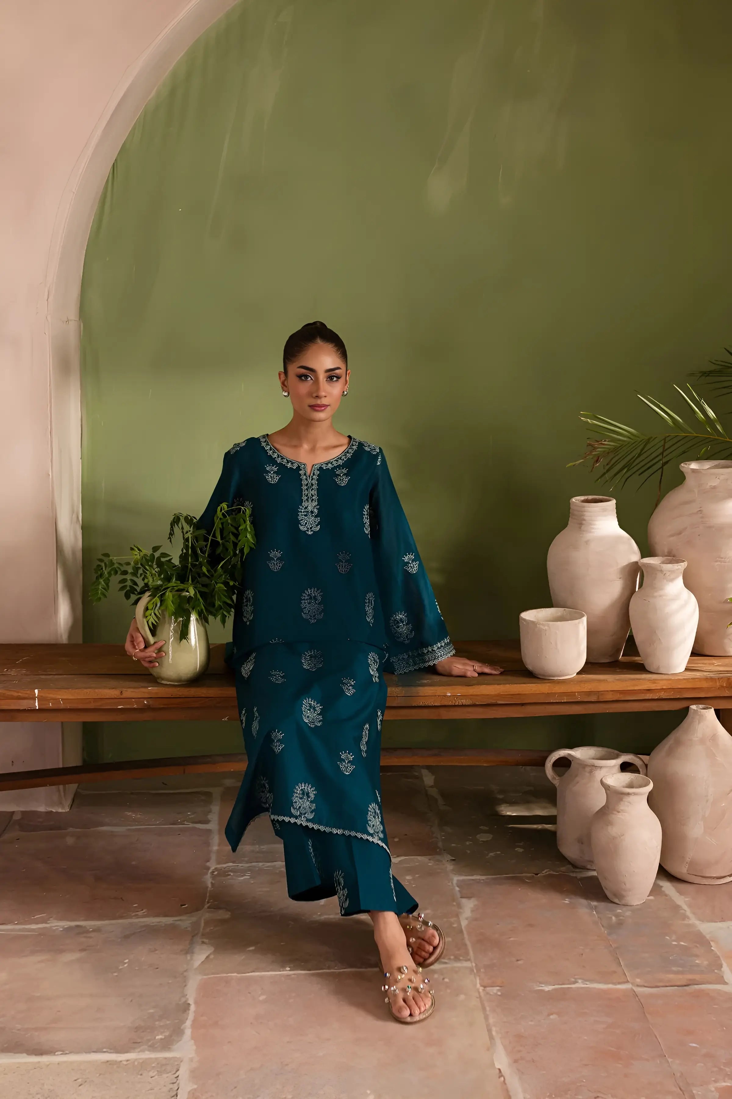 Winter Best Selling - Aqua Beach - 2Pc Embroidered Dress