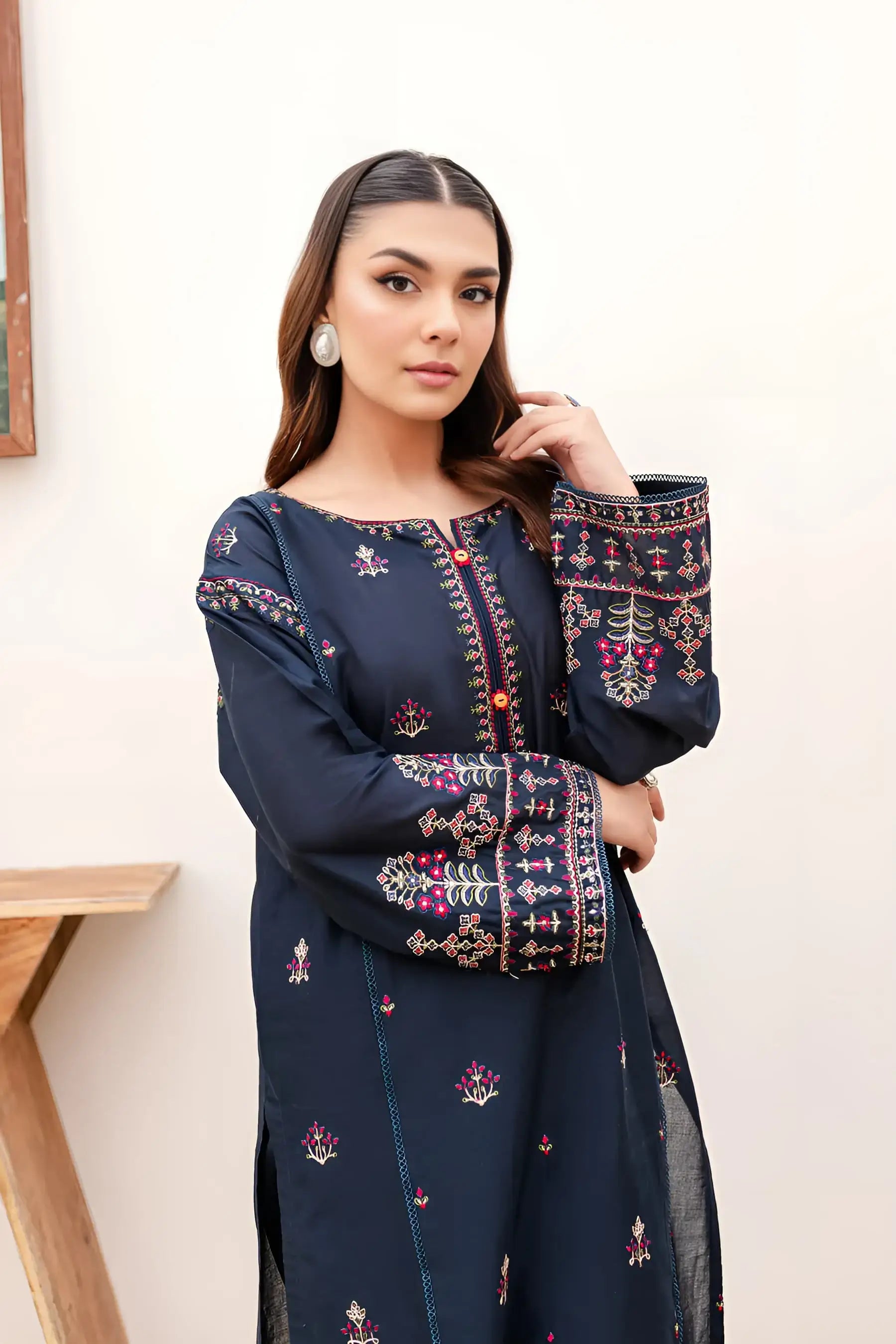 MIDNIGHT BLUE - 2PC BEST SELLING -EMBROIDERED