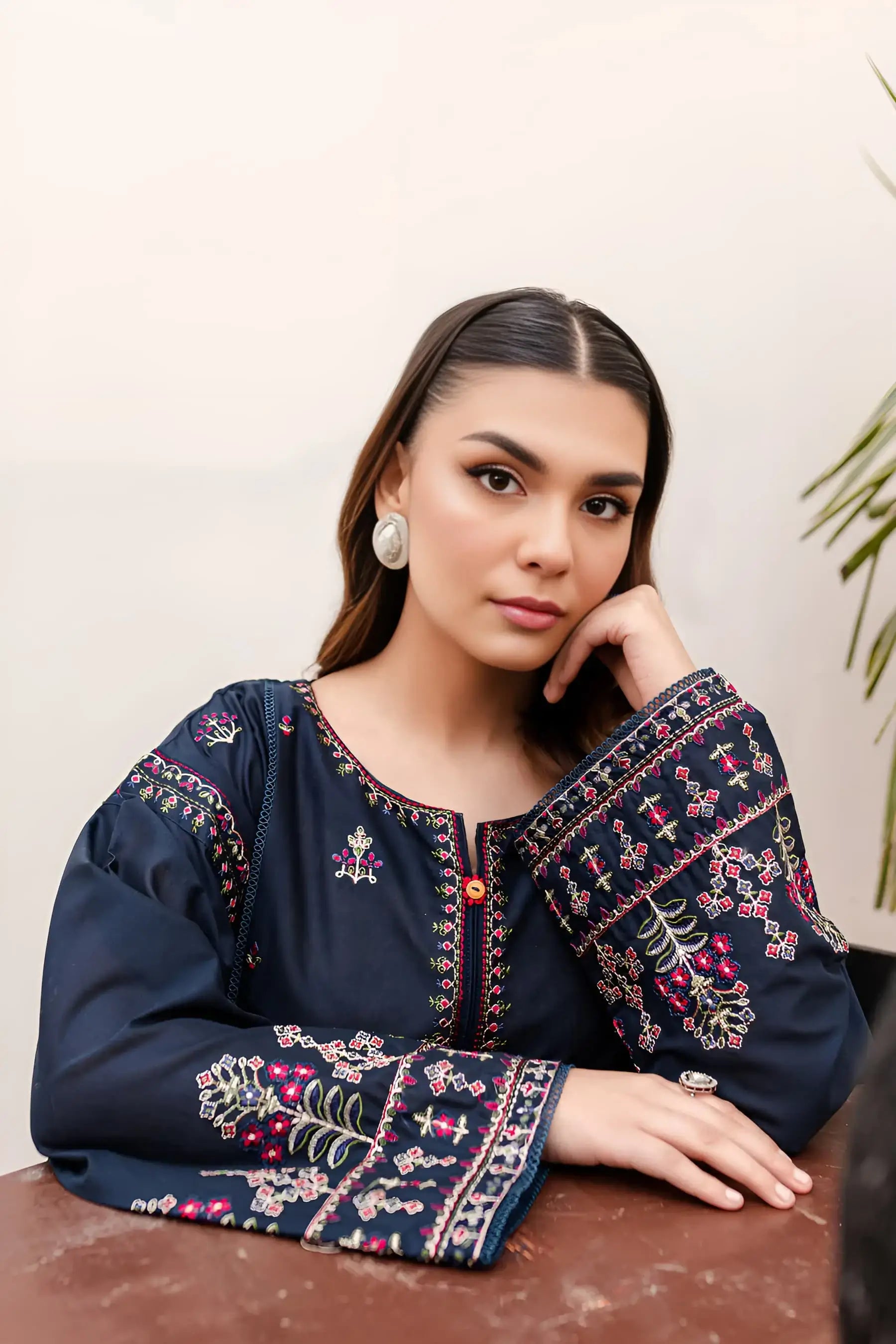 MIDNIGHT BLUE - 2PC BEST SELLING -EMBROIDERED