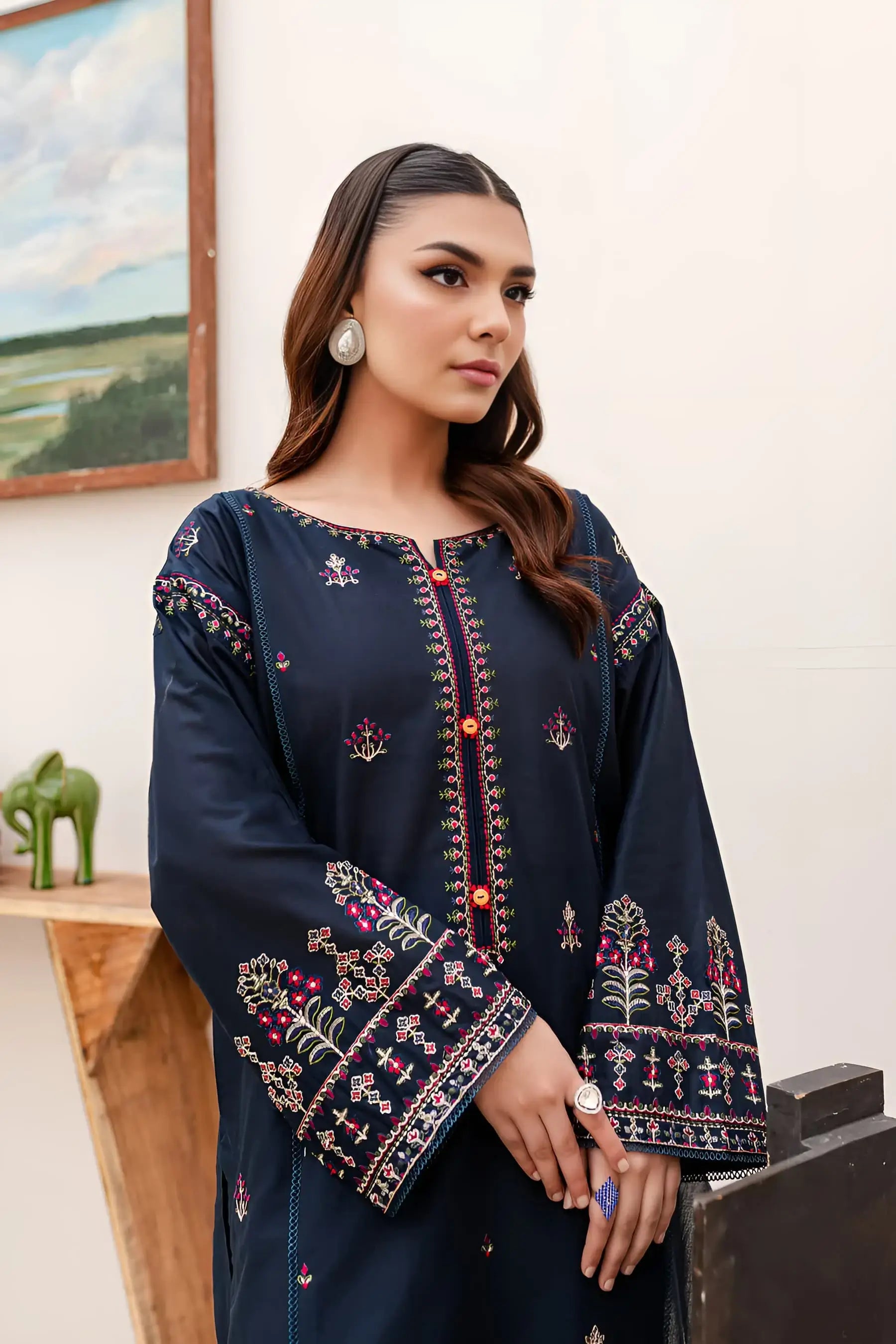 MIDNIGHT BLUE - 2PC BEST SELLING -EMBROIDERED