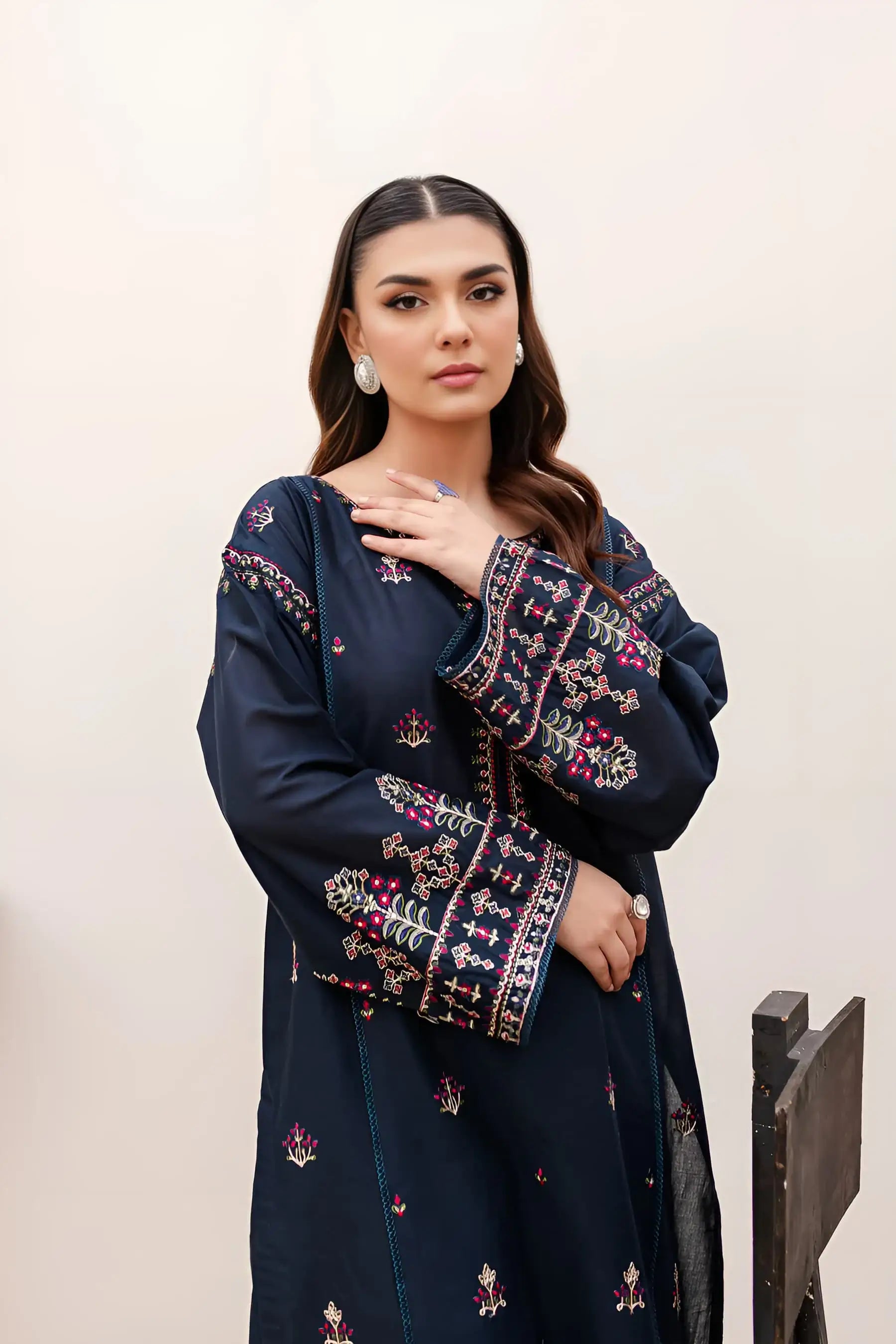 MIDNIGHT BLUE - 2PC BEST SELLING -EMBROIDERED