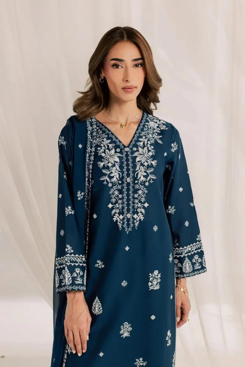 Esaam 3Pc - Embroidered Dress