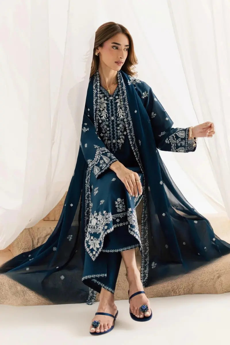 Esaam 3Pc - Embroidered Dress