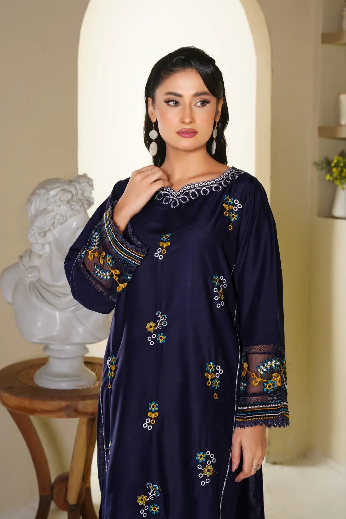 Reef 2Pc - Embroidered Swiss Cambric Dress