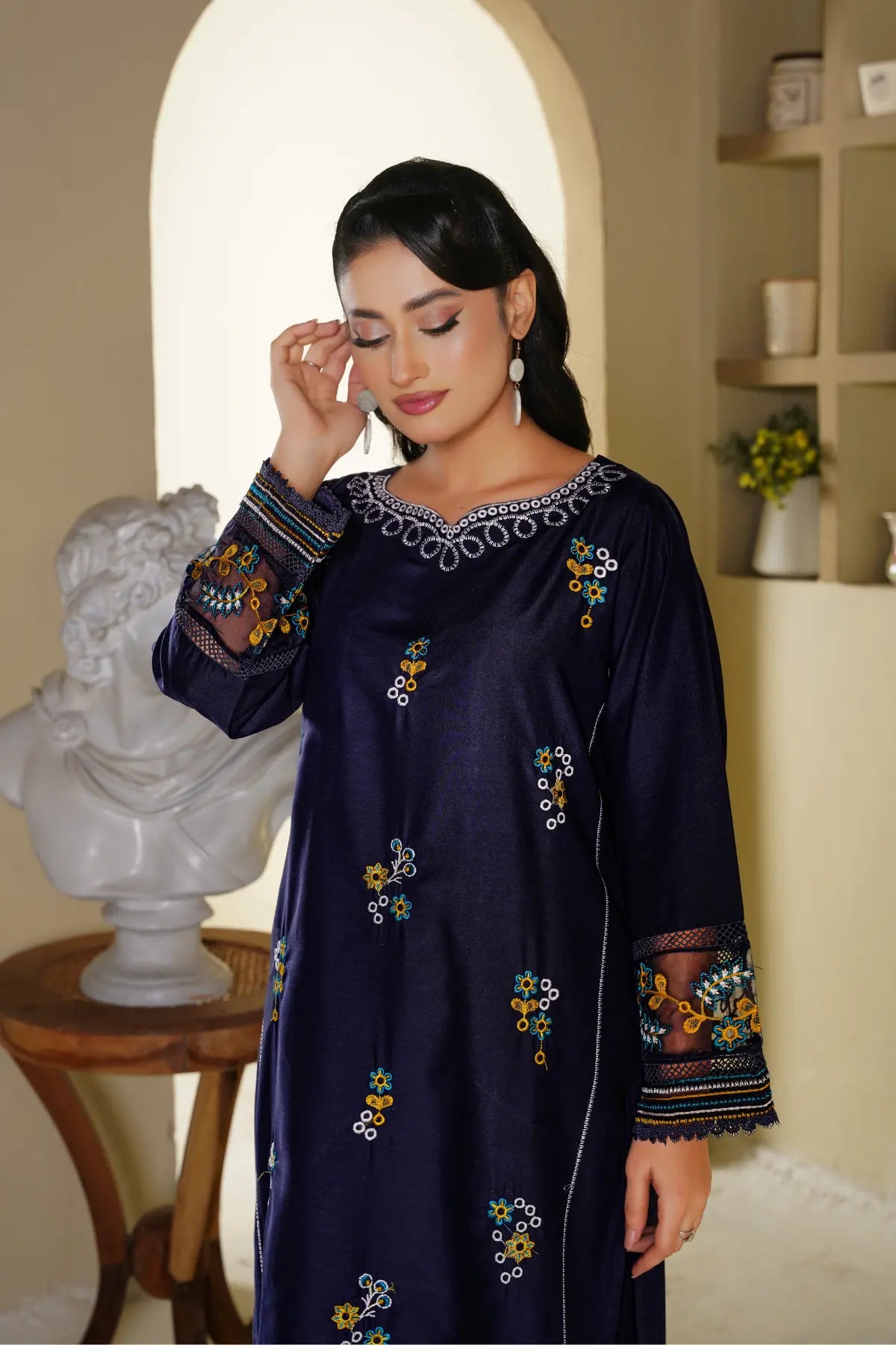 Reef 2Pc - Embroidered Swiss Cambric Dress