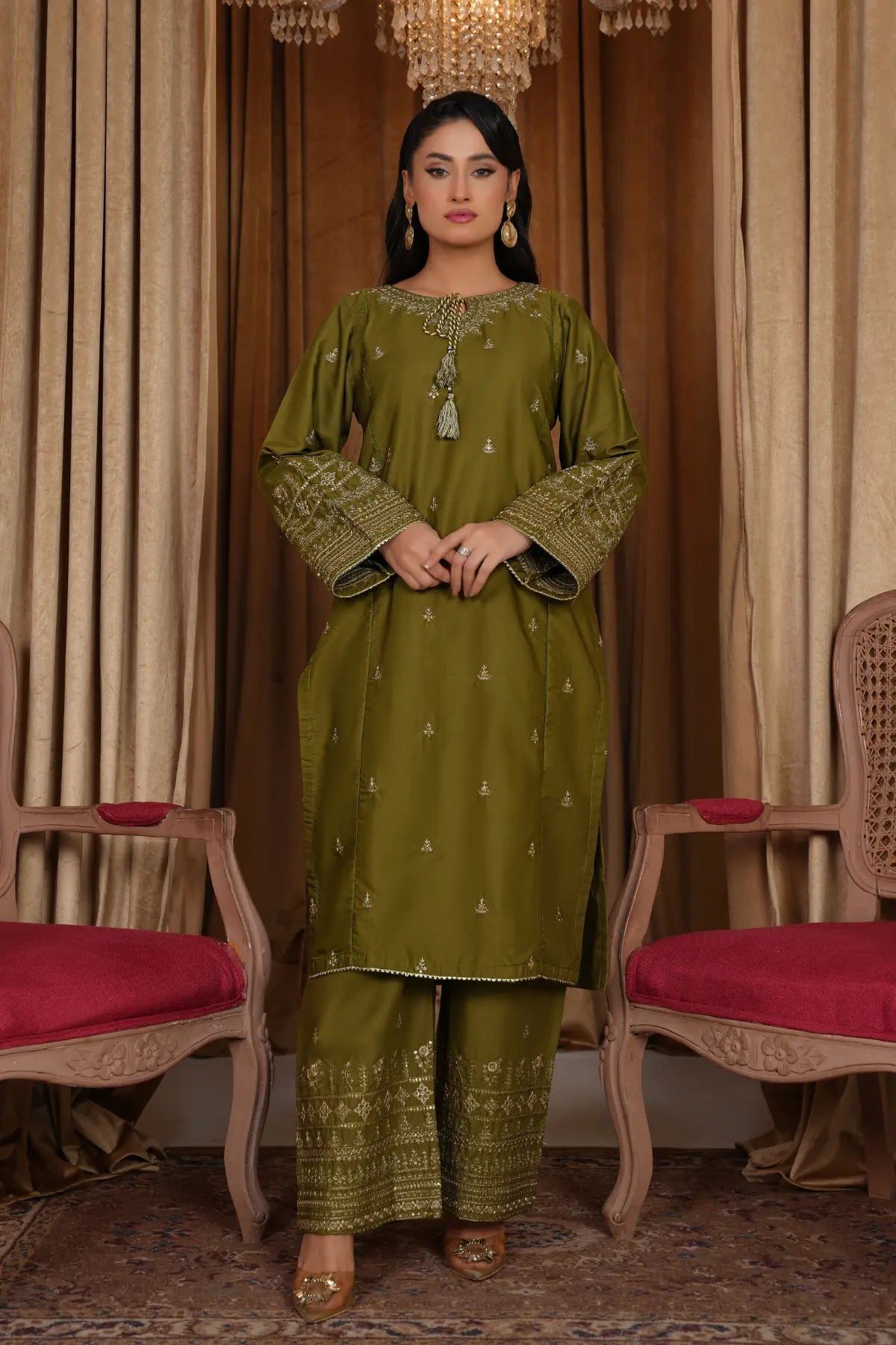 Imre 2Pc - Embroidered Swiss Cambric