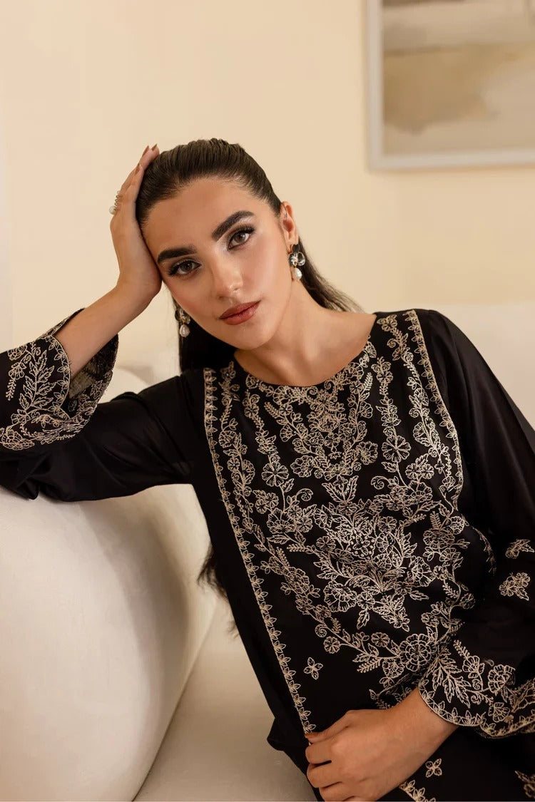 Black Bird 3Pc - Embroidered Lawn Dress