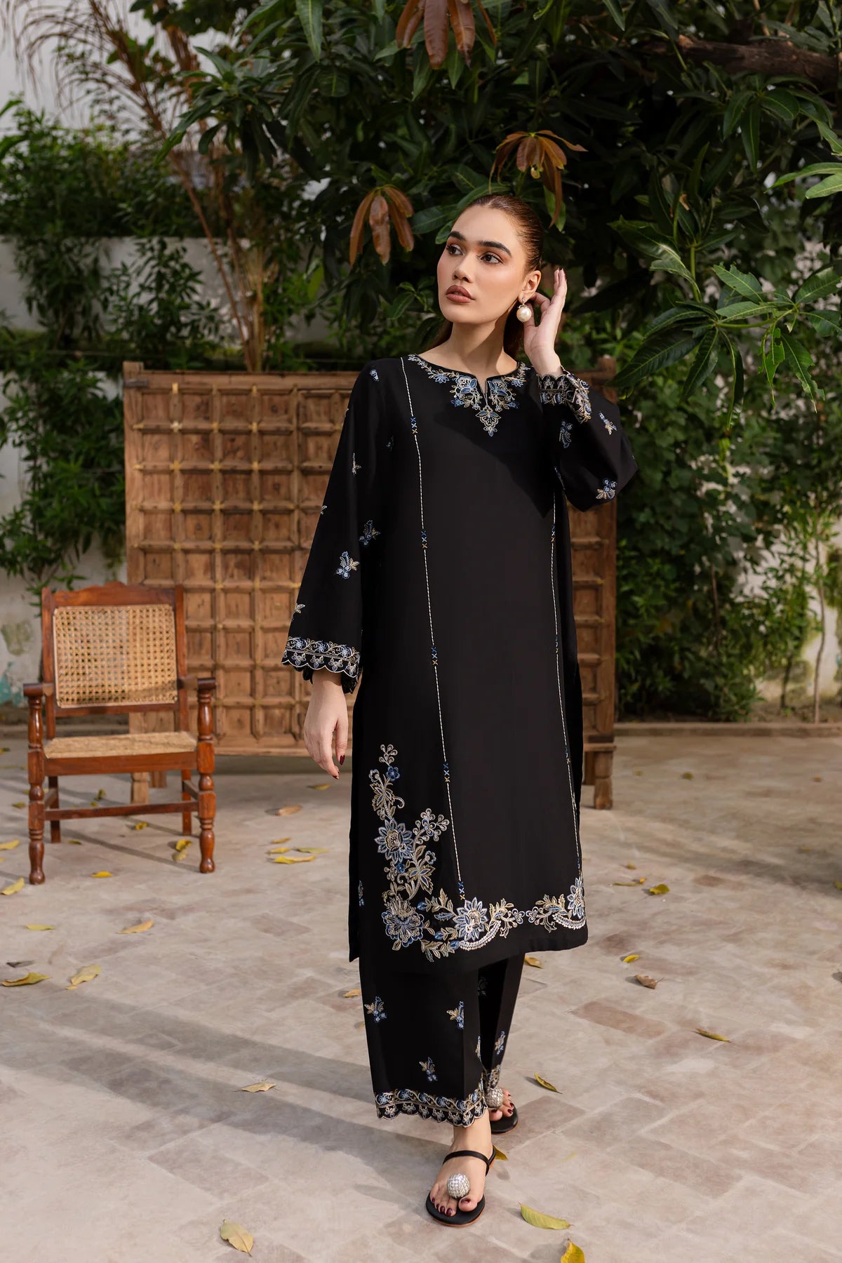 Nashwa 2Pc - Embroidered Pima Lawn Dress