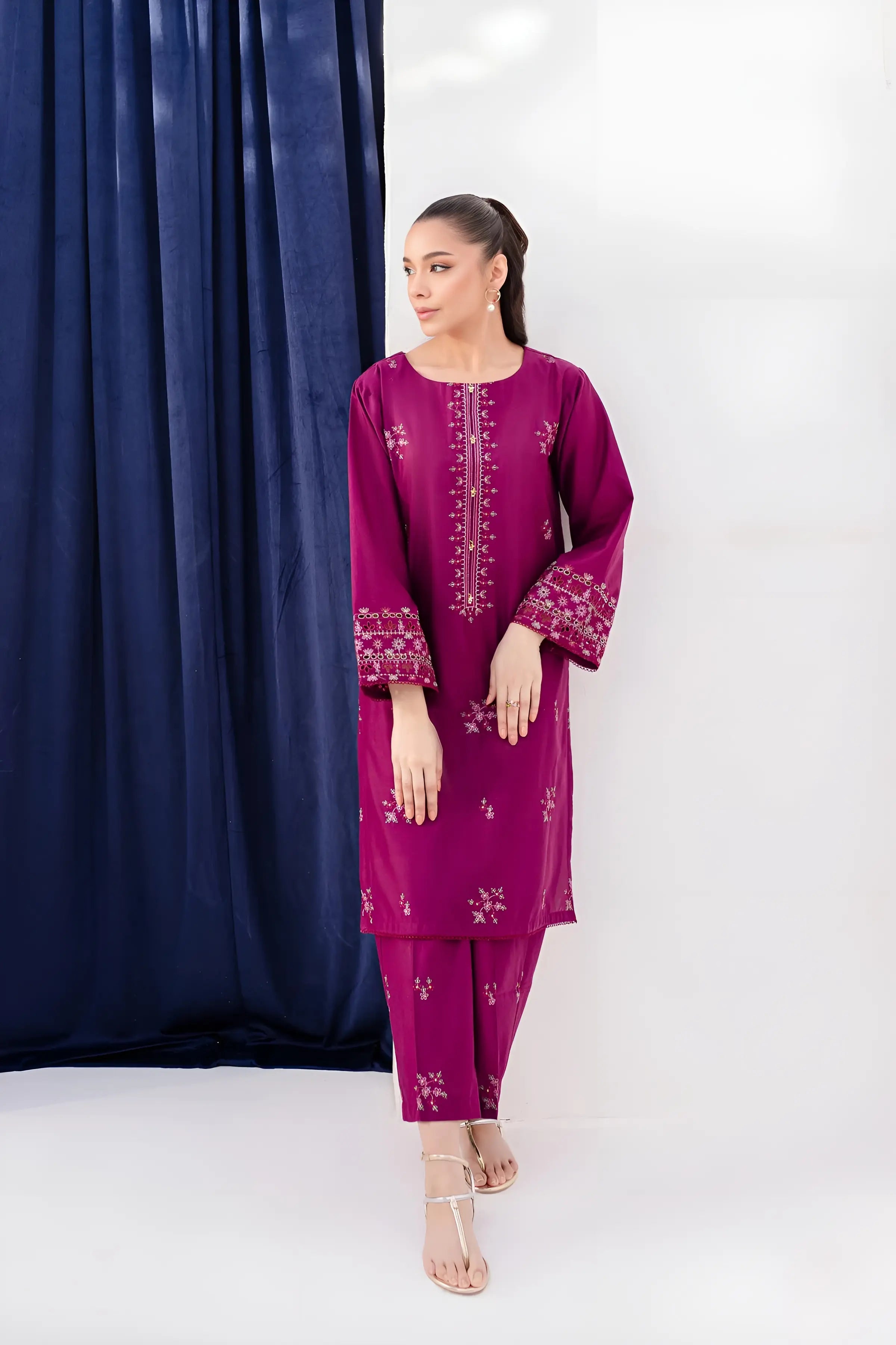 Pernia 2Pc - Embroidered Dress