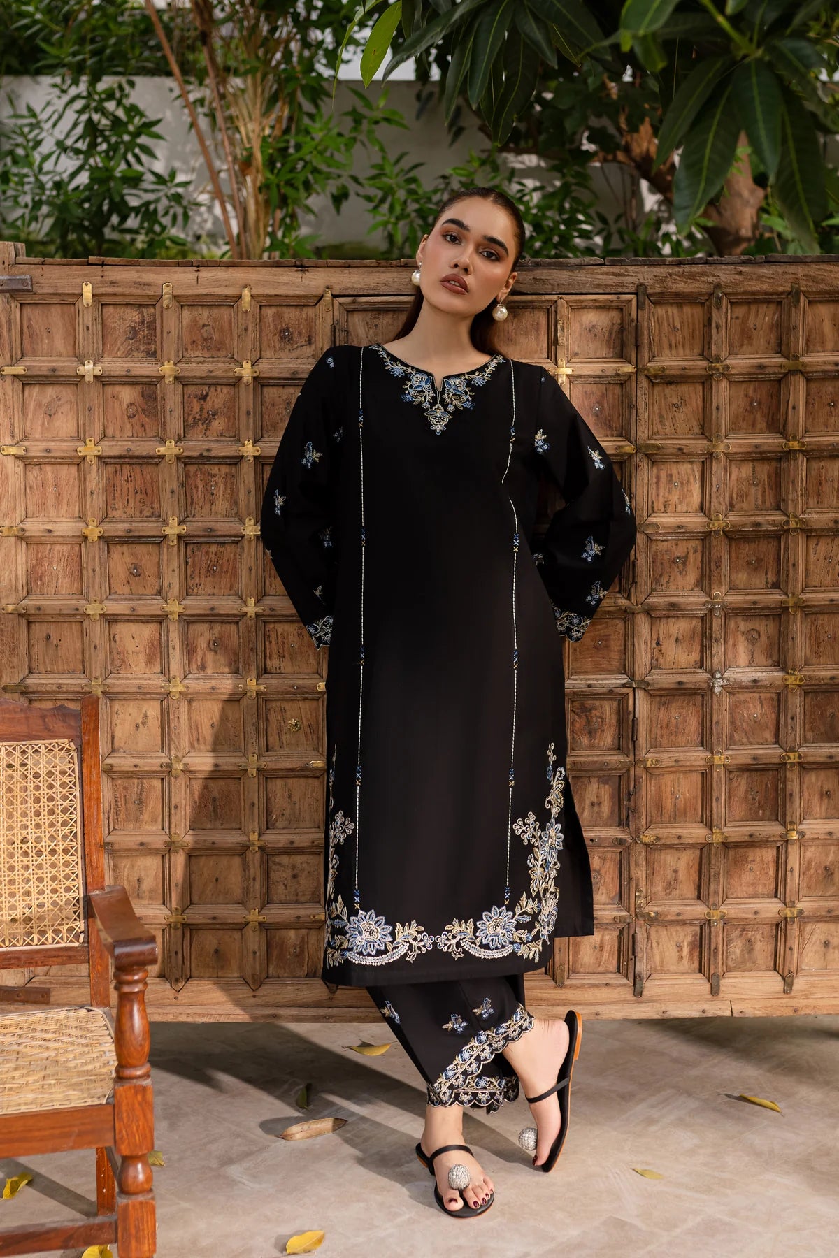 Nashwa 2Pc - Embroidered Pima Lawn Dress