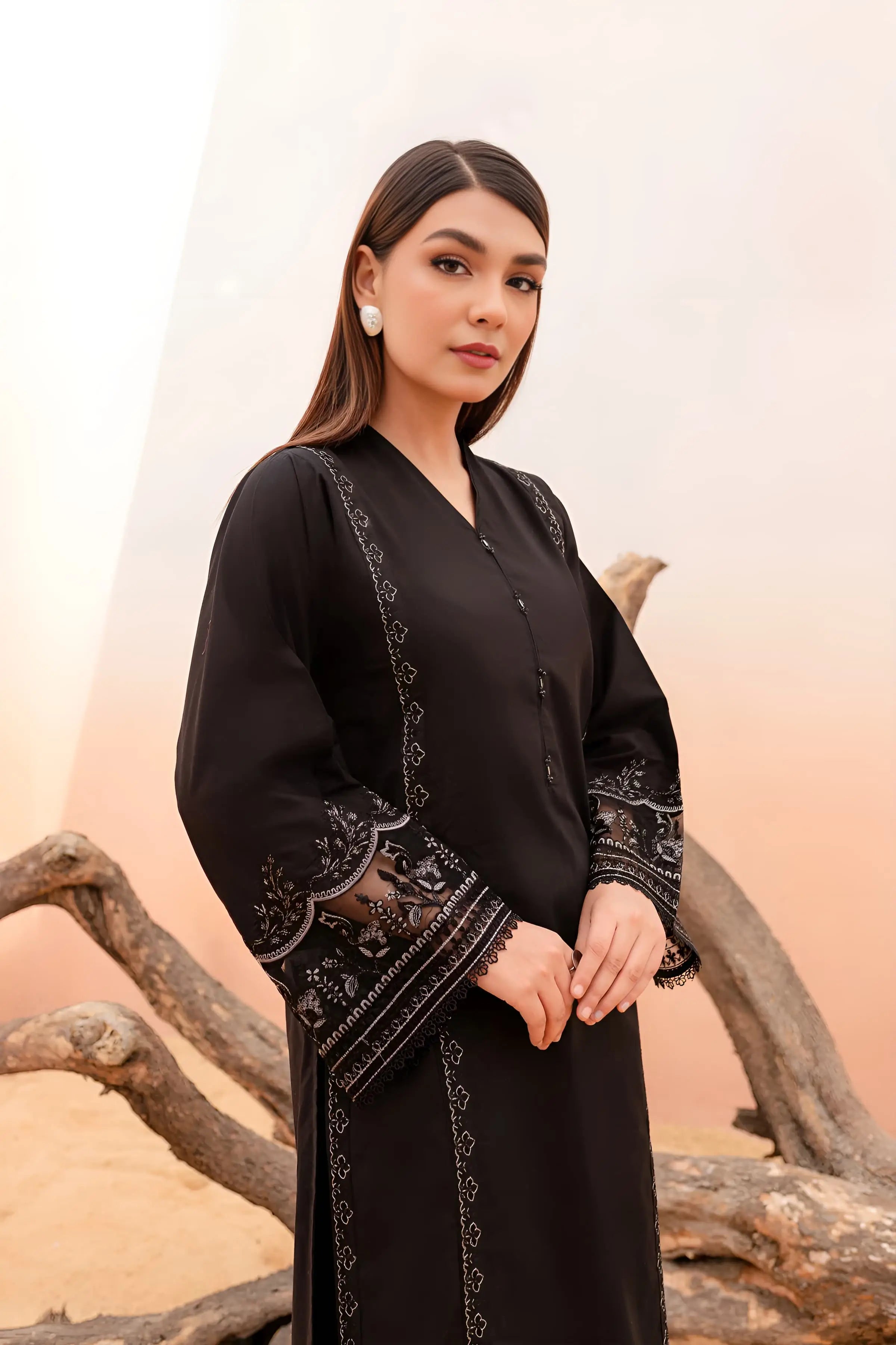 BLACK ROSE -Swiss Cambric Dress