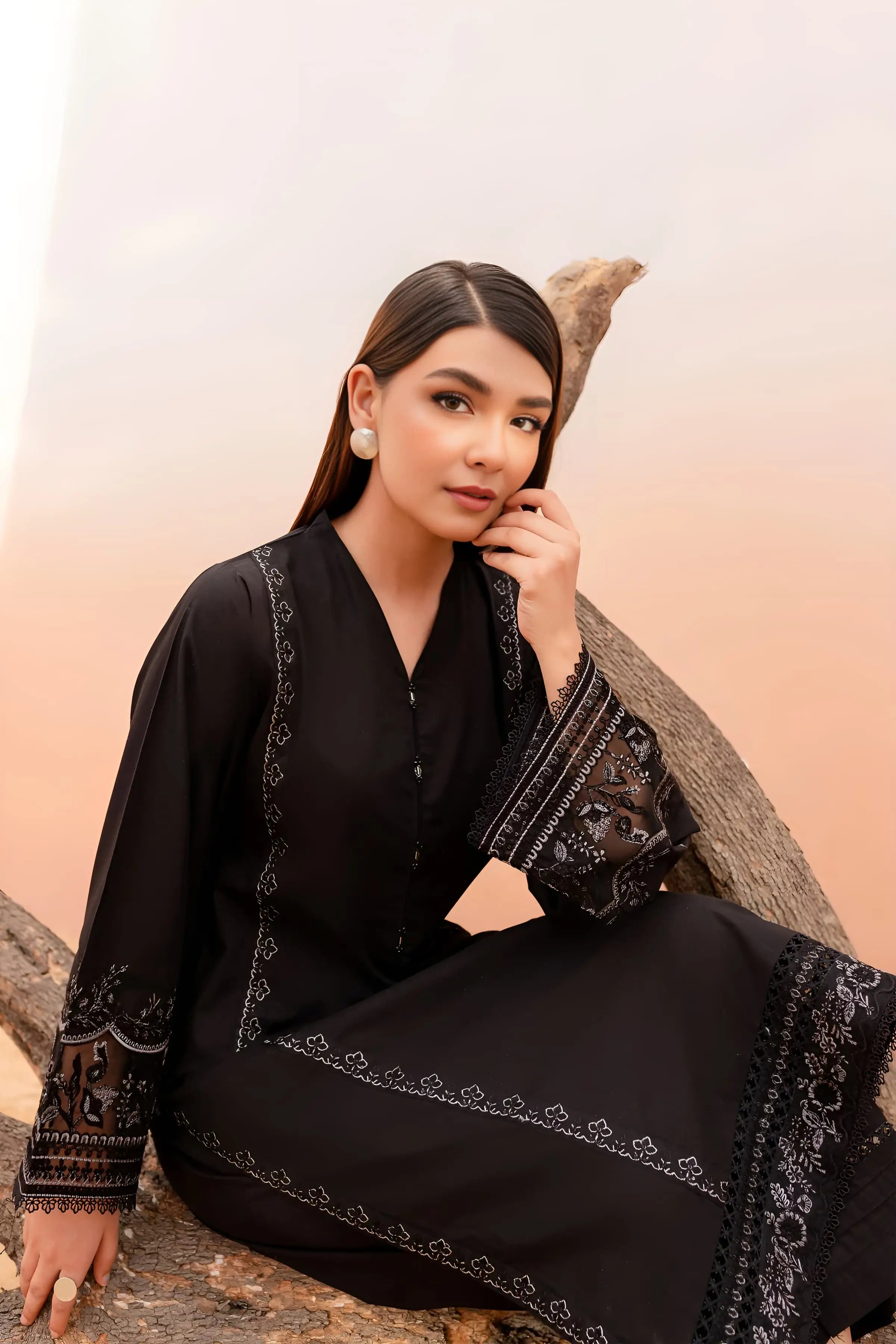 BLACK ROSE -Swiss Cambric Dress