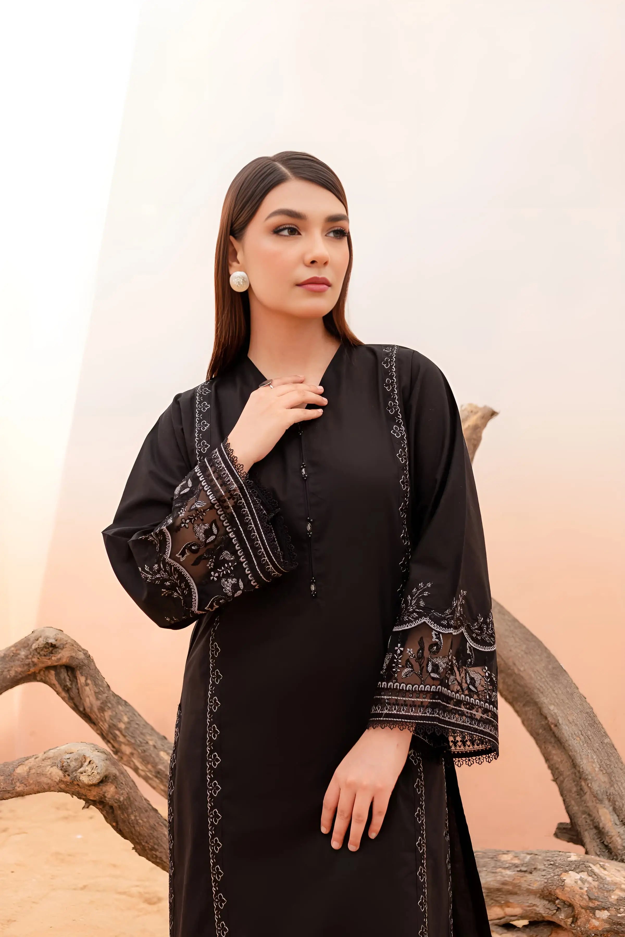 BLACK ROSE -Swiss Cambric Dress