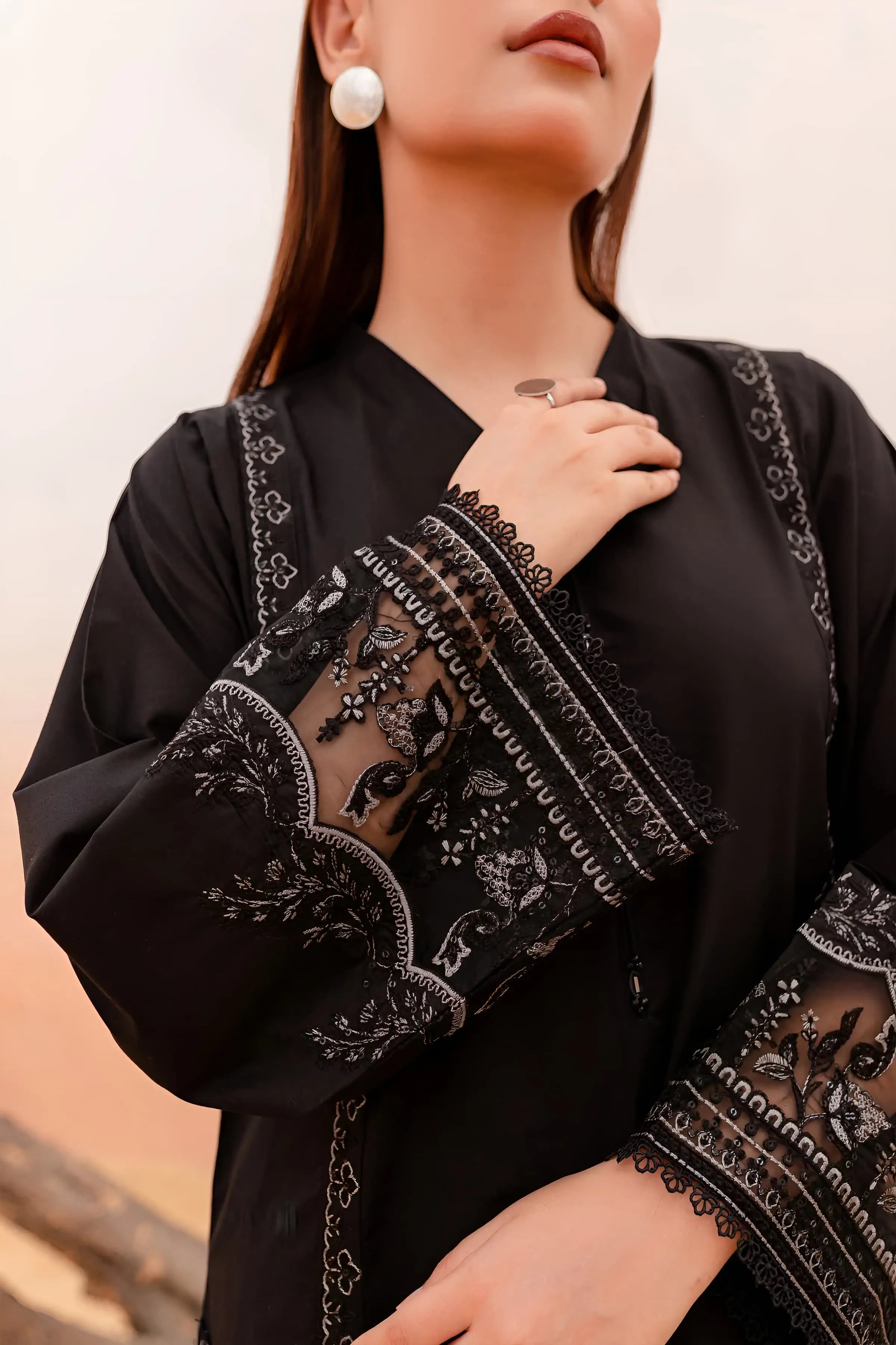 BLACK ROSE -Swiss Cambric Dress