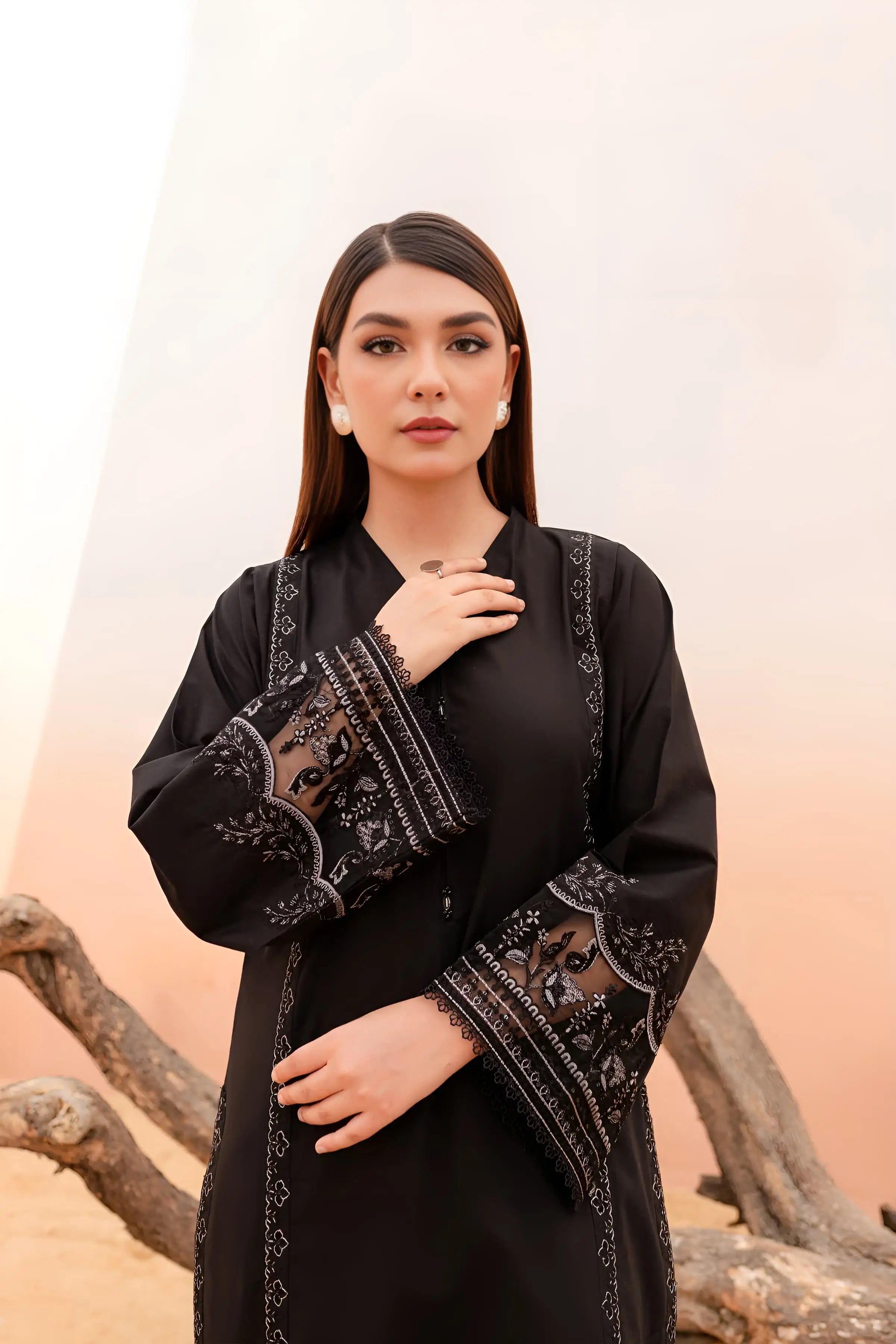 BLACK ROSE - 2PC BEST SELLING - EMBROIDERED