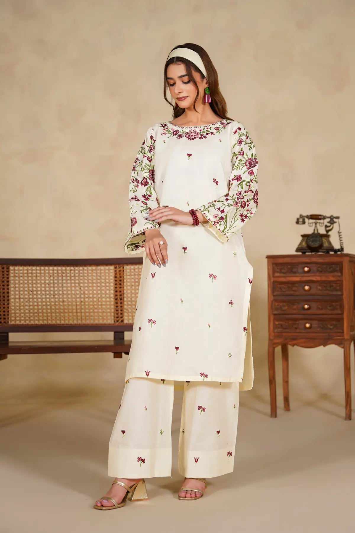 Colours 2Pc - Stitched Embroidered Dress