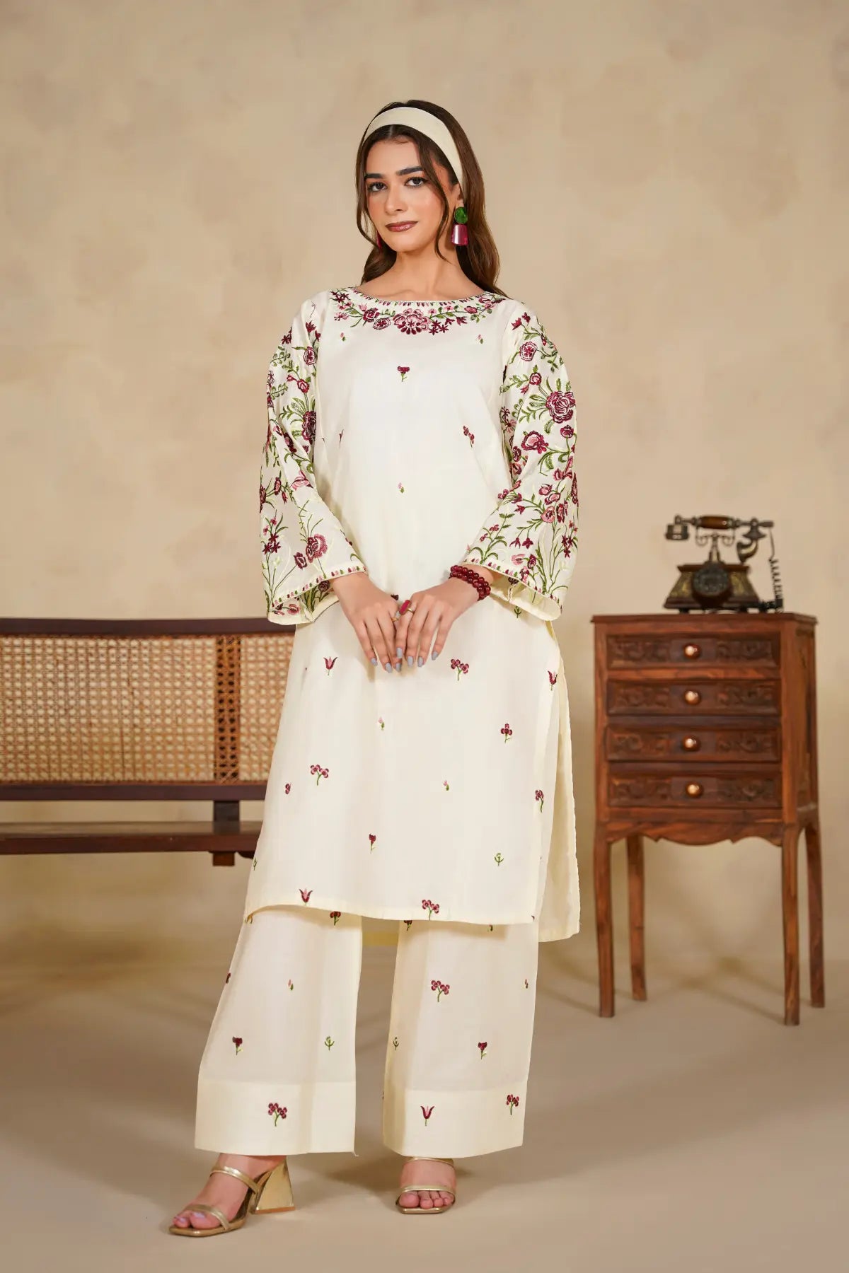 Colours 2Pc - Stitched Embroidered Dress