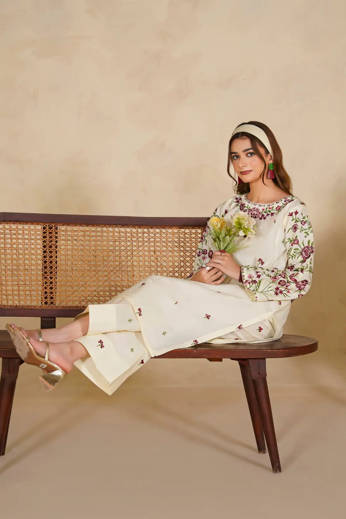 Colours 2Pc - Stitched Embroidered Dress