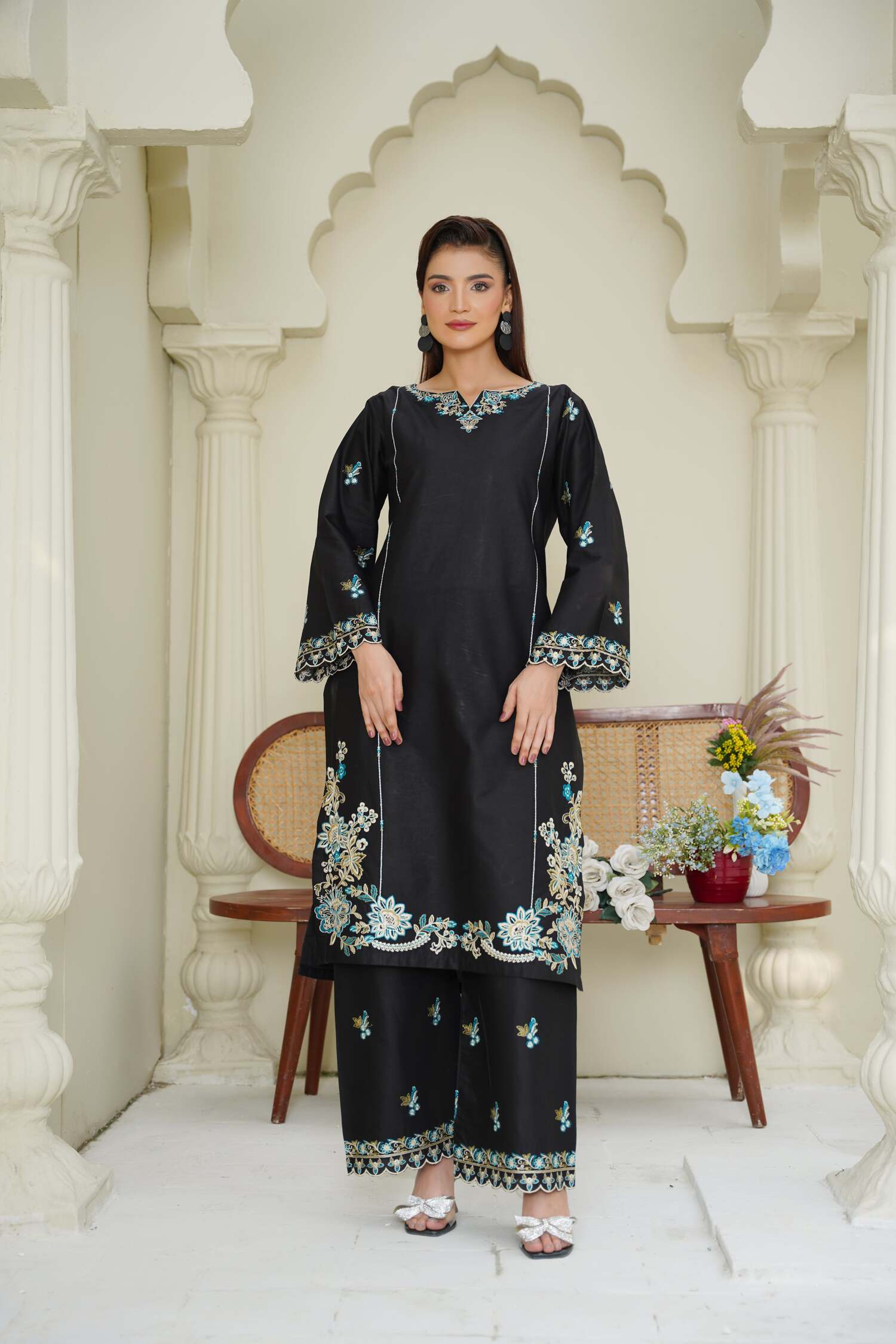 Nashwa 2Pc - Embroidered Pima Lawn Dress