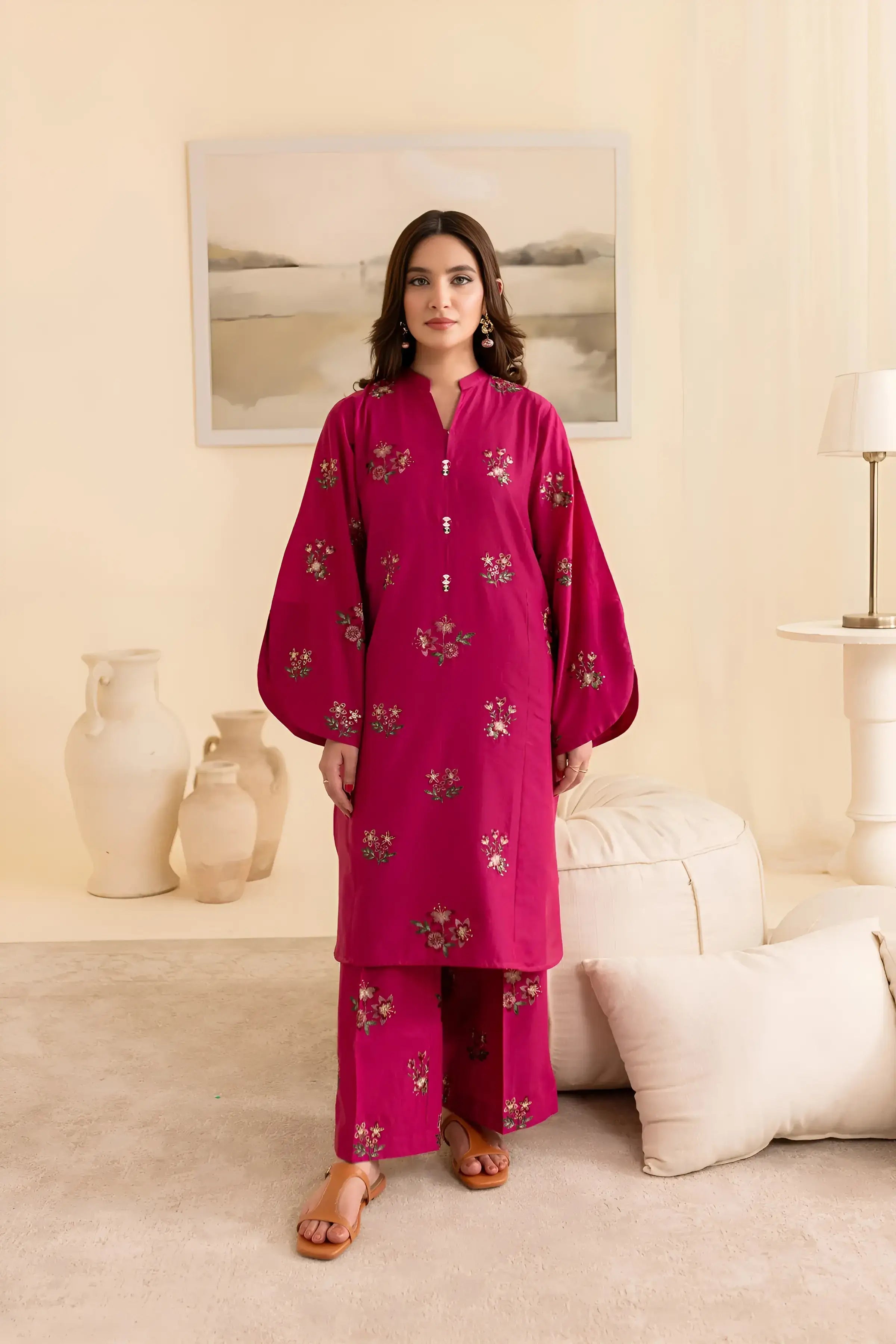 Inizio 2Pc - Embroidered Premium Cambric