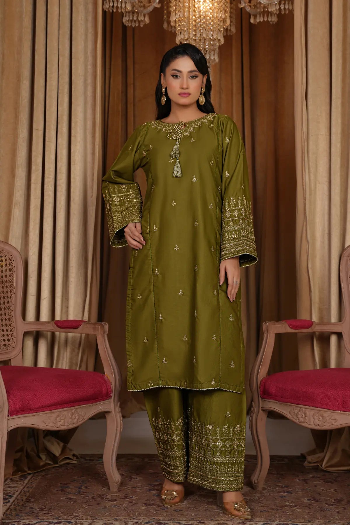Imre 2Pc - Embroidered Swiss Cambric