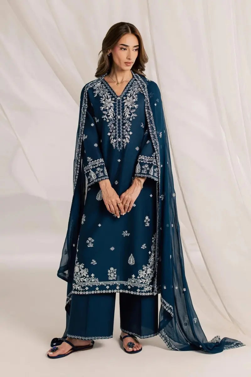 Esaam 3Pc - Embroidered Dress