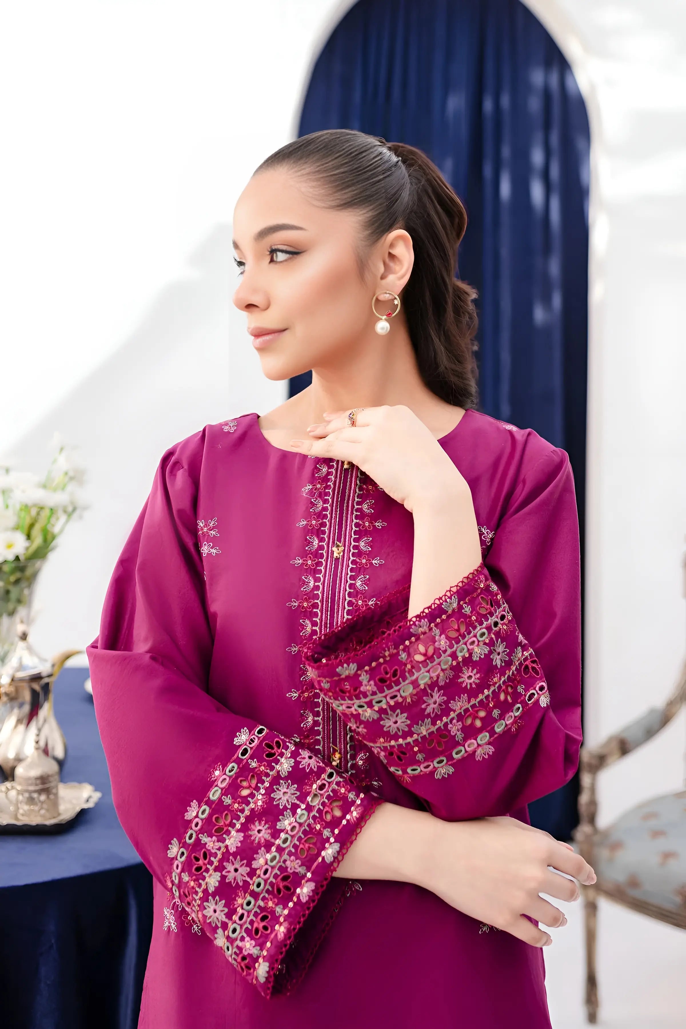 Pernia 2Pc - Embroidered Dress