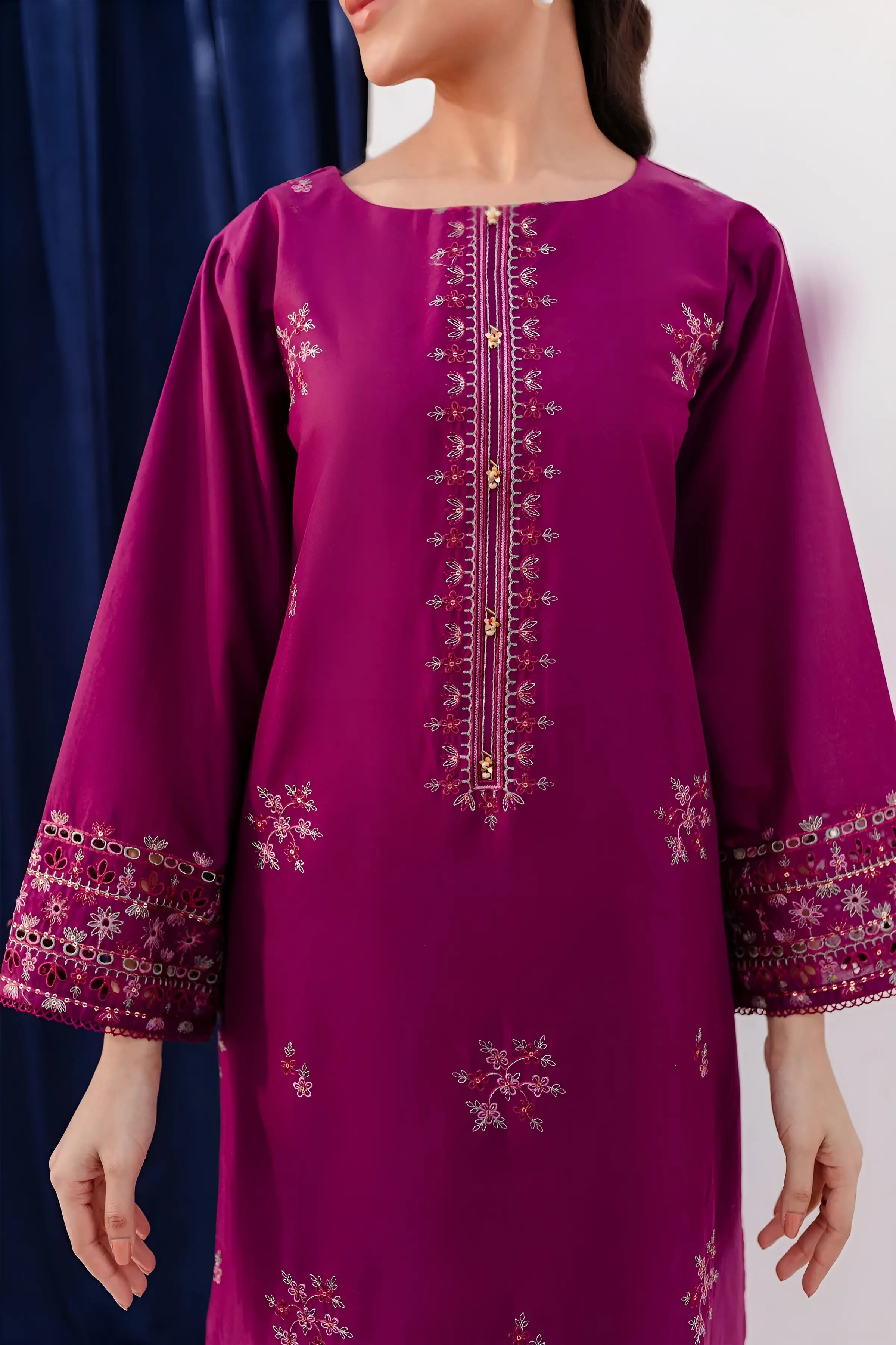 Pernia 2Pc - Embroidered Dress