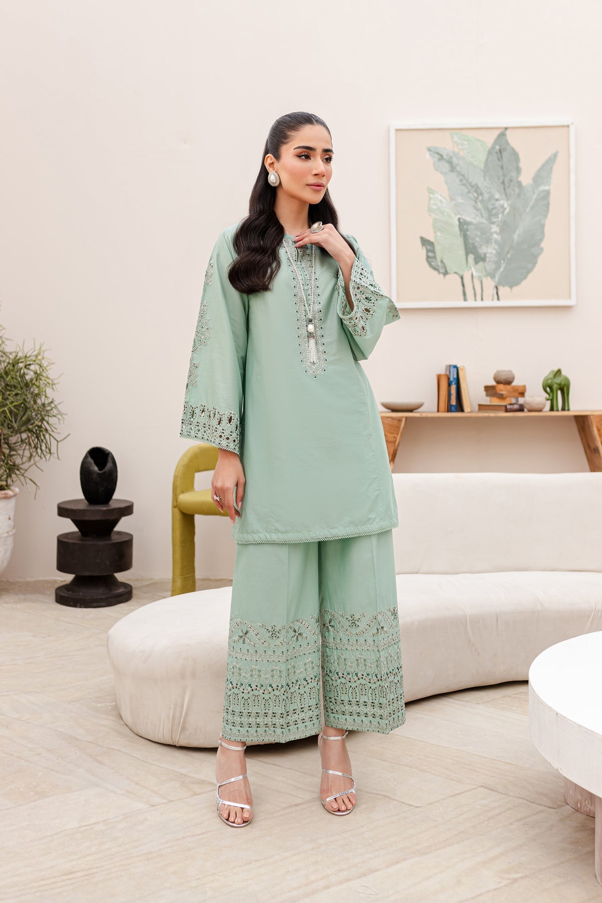 Alex - 2Pc Embroidered Dress